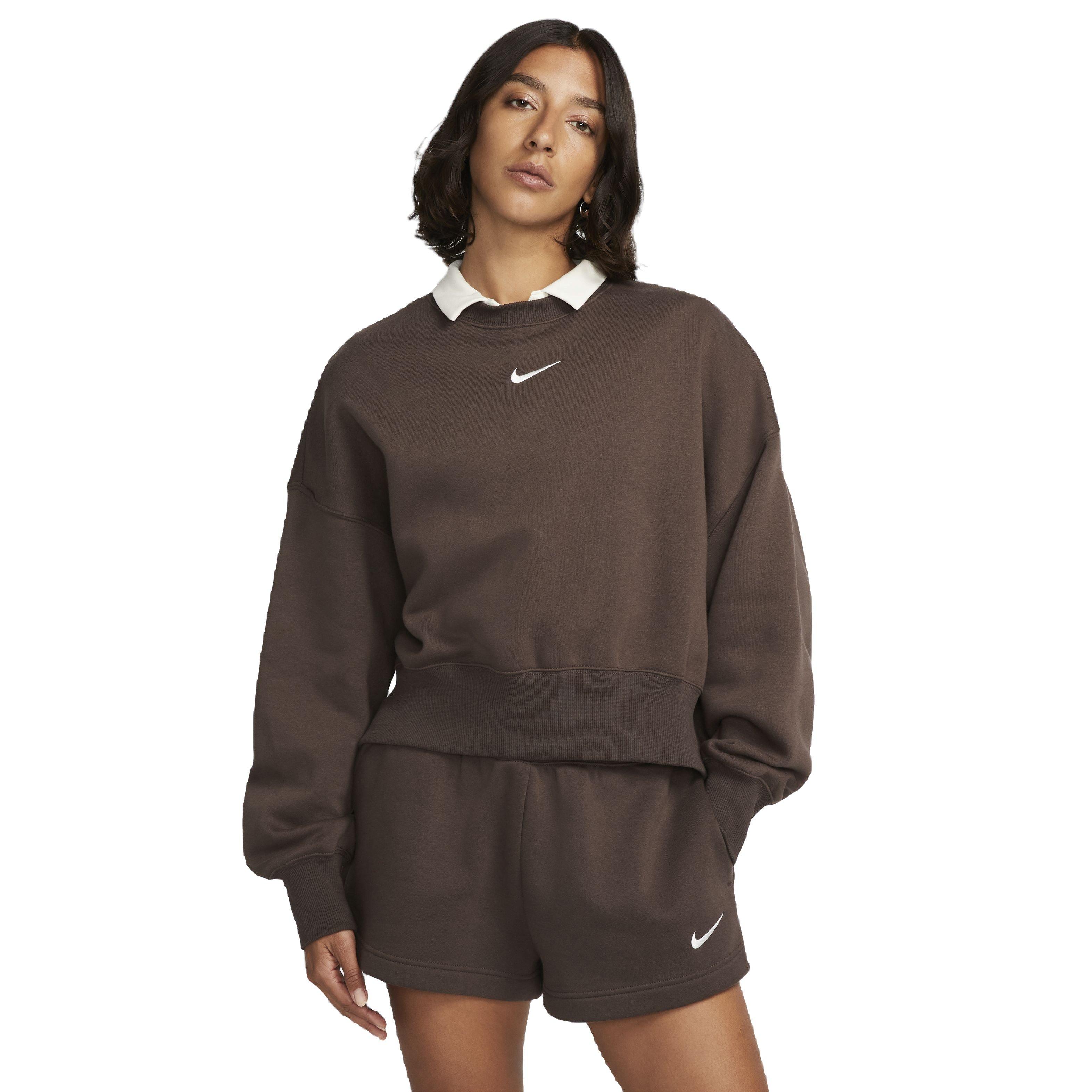 Nike Women's Sportswear Phoenix Fleece Over-Oversized Crewneck Sweatshirt - BROWN Thumbnail View 1