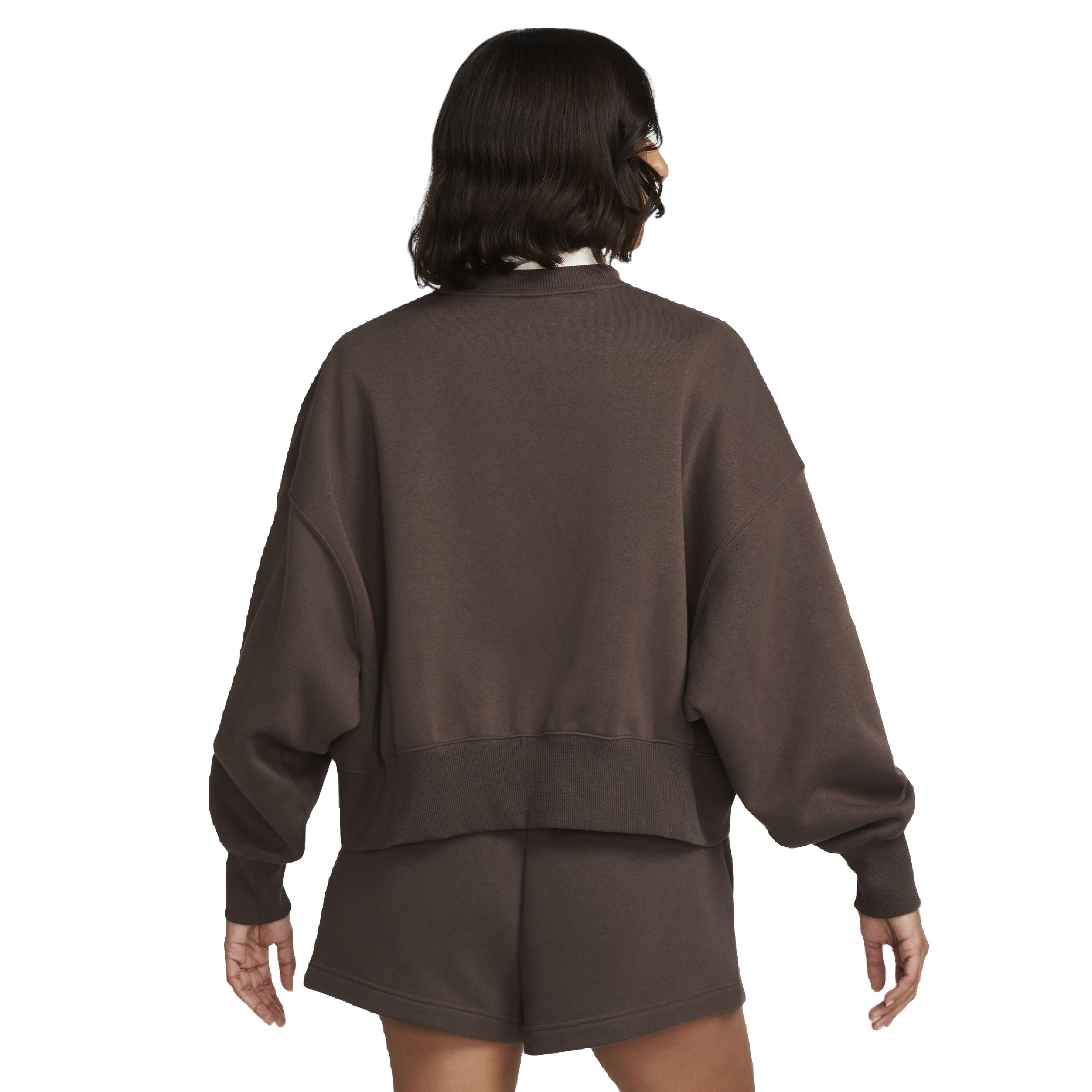Nike Women's Sportswear Phoenix Fleece Over-Oversized Crewneck - BROWN Thumbnail View 2