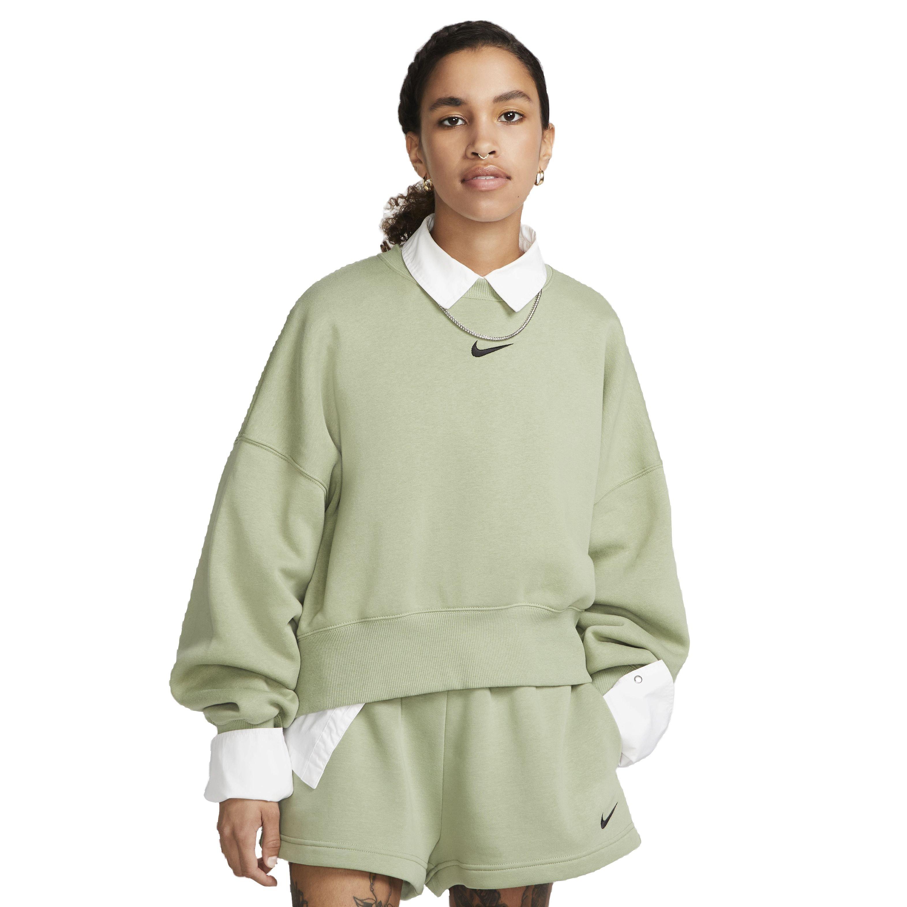Nike Women's Sportswear Phoenix Fleece Over-Oversized Crewneck Sweatshirt - GREEN Thumbnail View 1