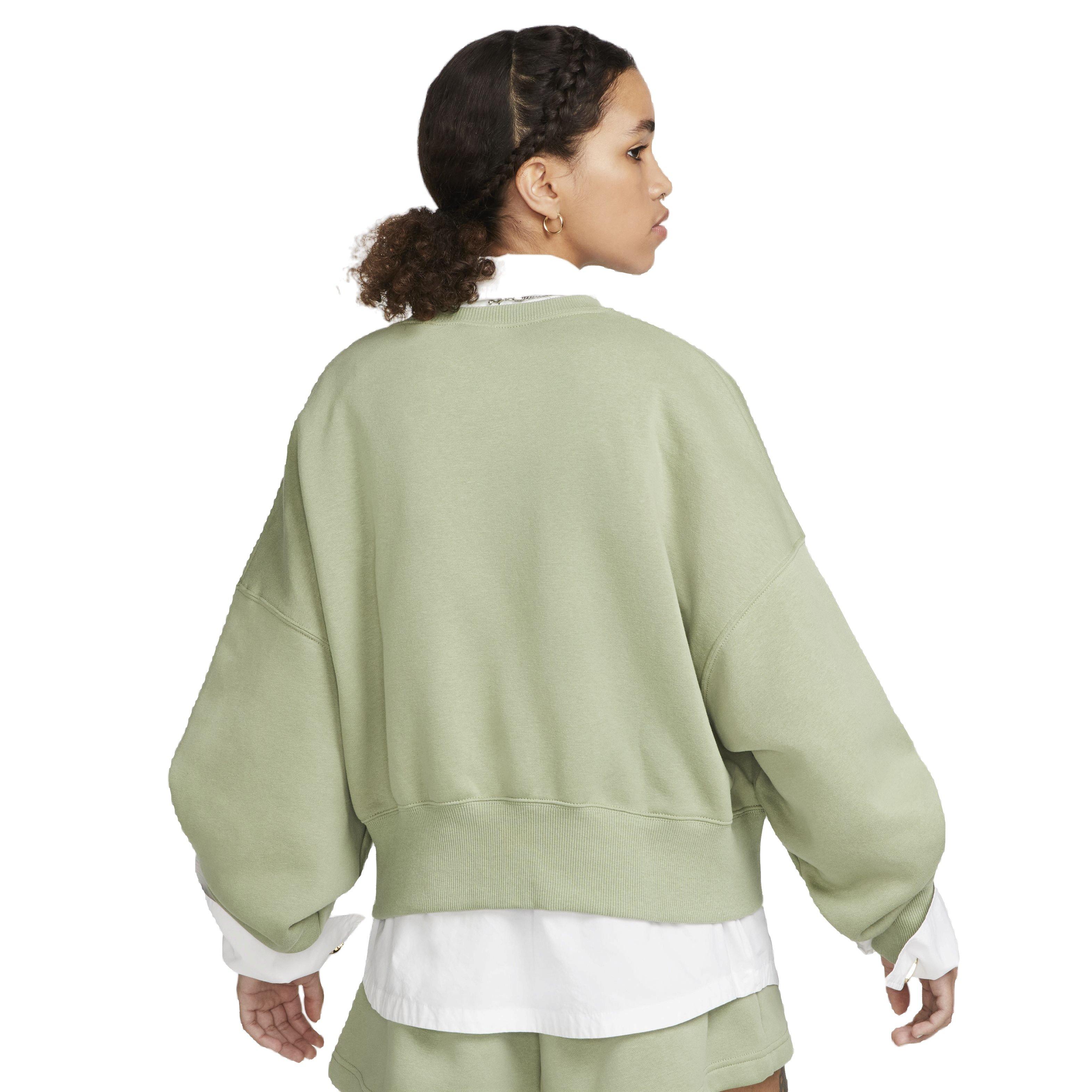 Nike Women's Sportswear Phoenix Fleece Over-Oversized Crewneck Sweatshirt - GREEN Thumbnail View 2