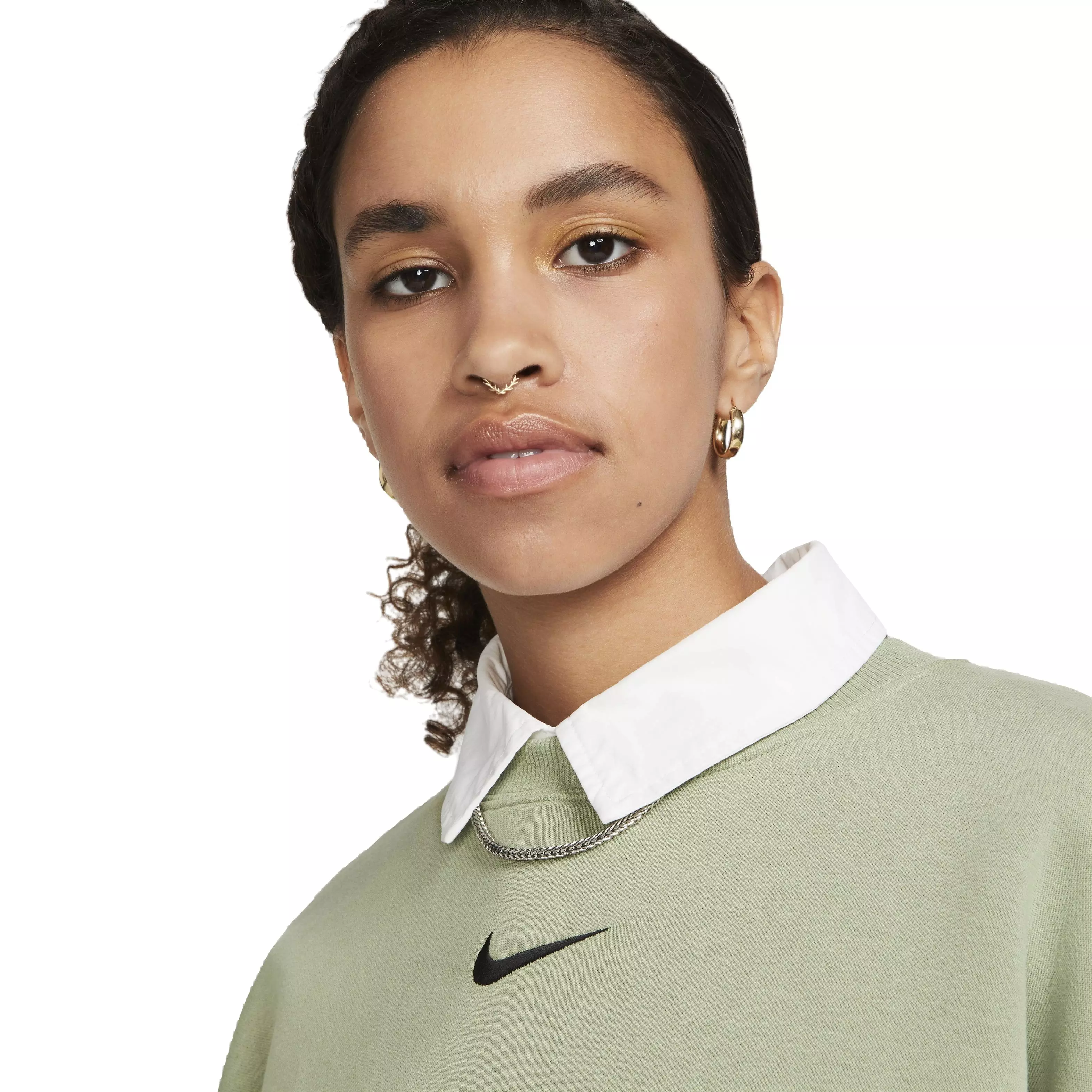 Nike Women's Sportswear Phoenix Fleece Over-Oversized Crewneck Sweatshirt - GREEN