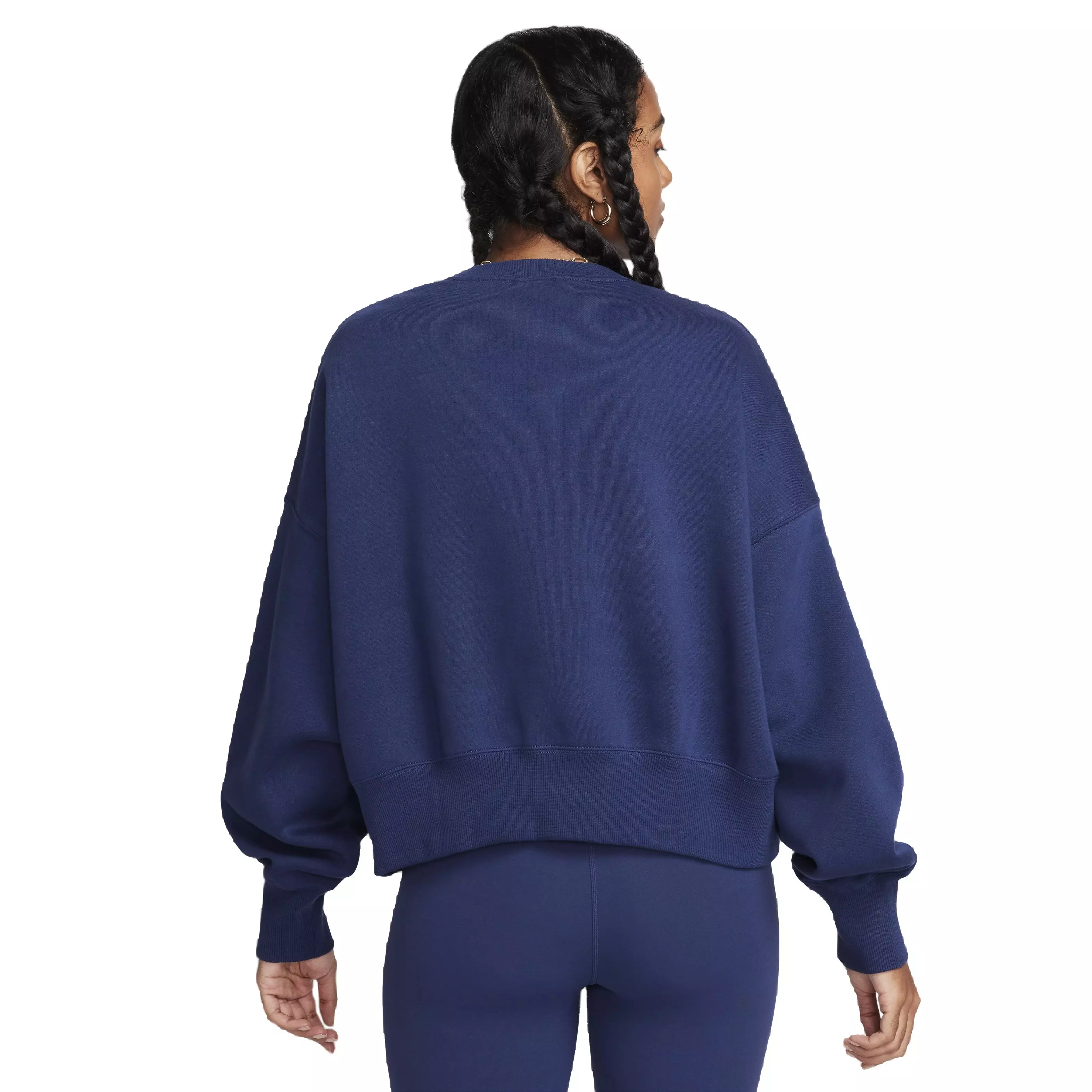 Nike Women's Sportswear Phoenix Fleece Over-Oversized Crewneck Sweatshirt - NAVY