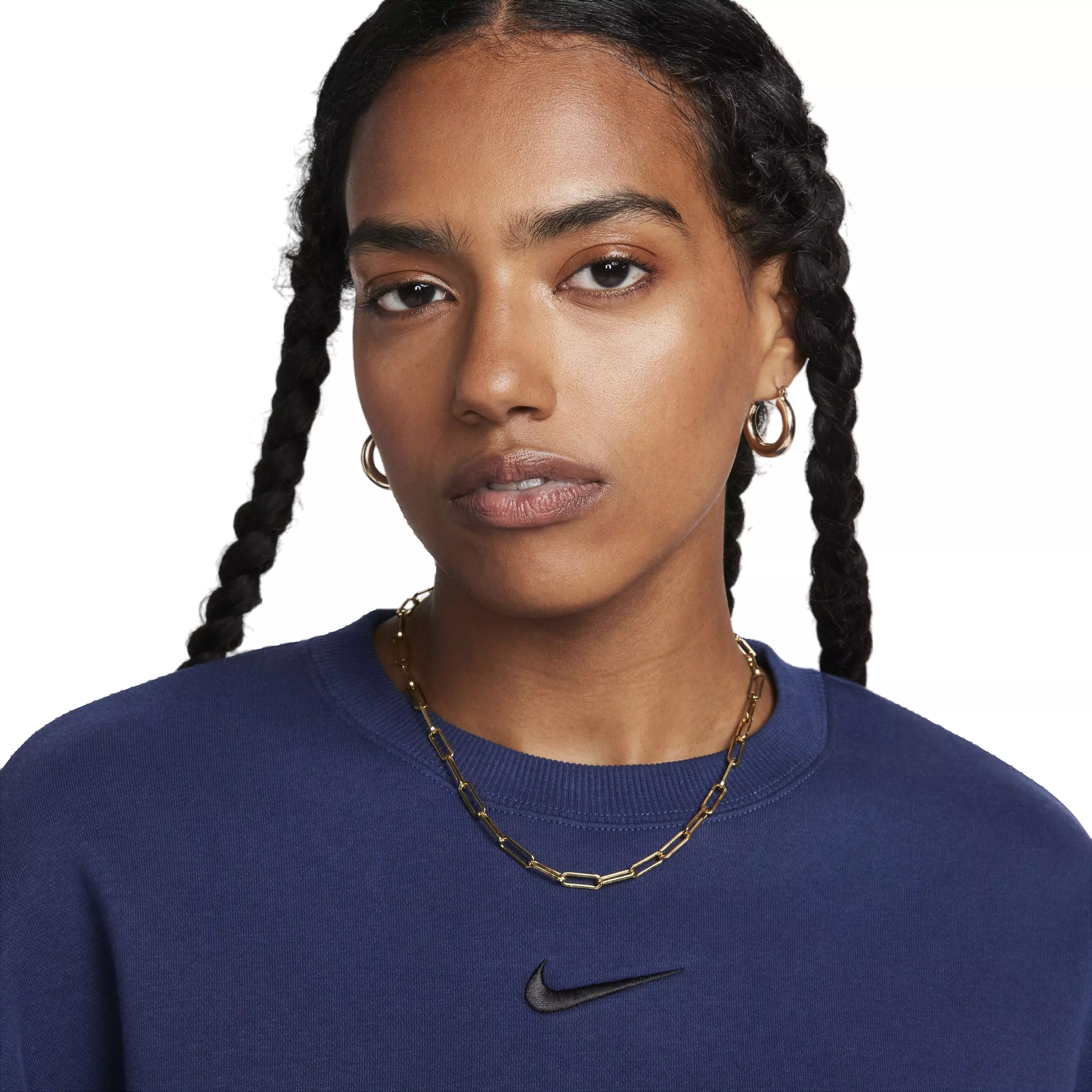 Nike Women's Sportswear Phoenix Fleece Over-Oversized Crewneck Sweatshirt - NAVY