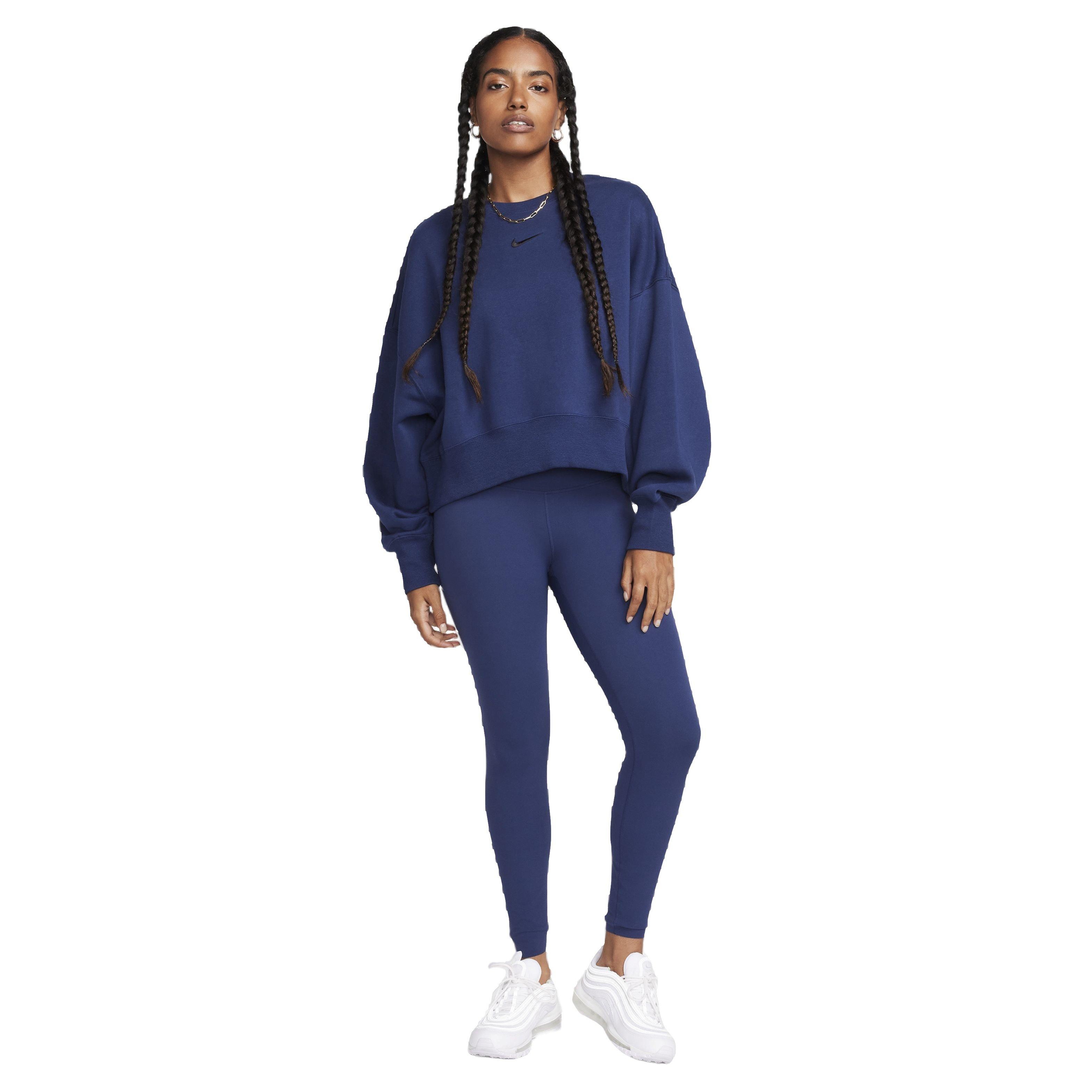 Nike Women's Sportswear Phoenix Fleece Over-Oversized Crewneck Sweatshirt - NAVY Thumbnail View 7