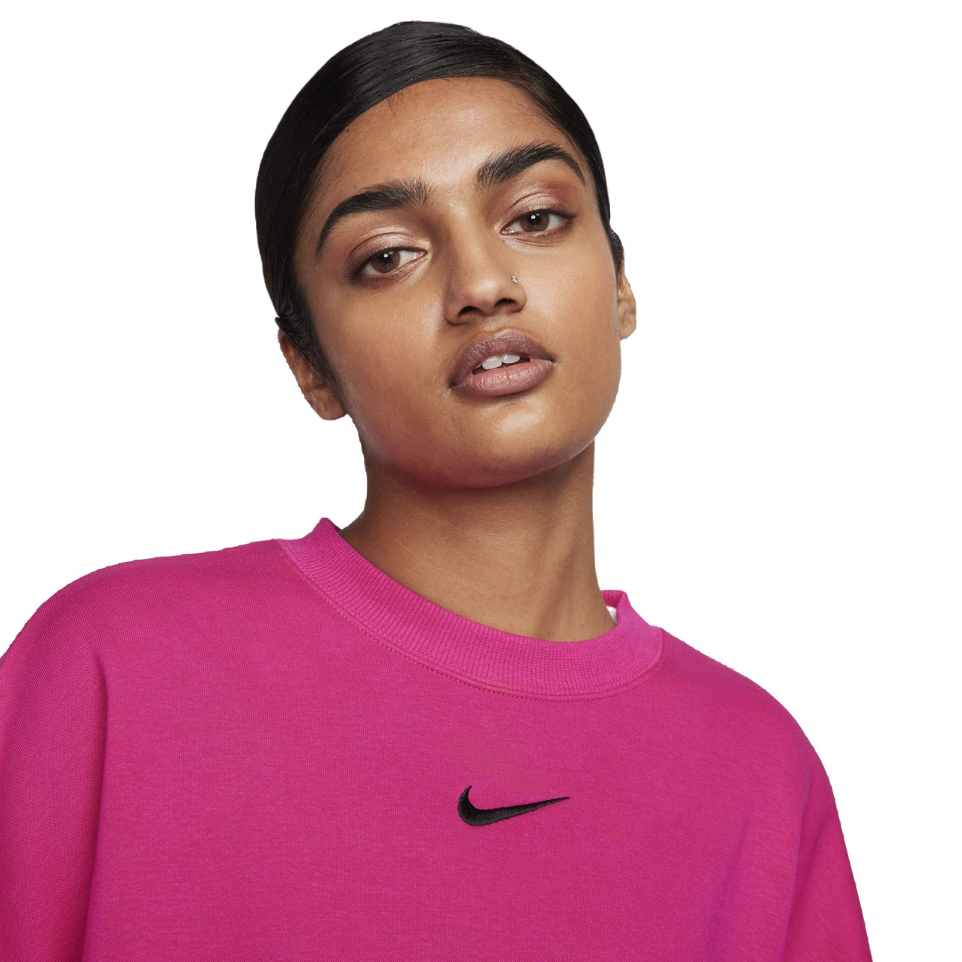 Nike Women's Sportswear Phoenix Fleece Over-Oversized Crewneck - PINK Thumbnail View 3