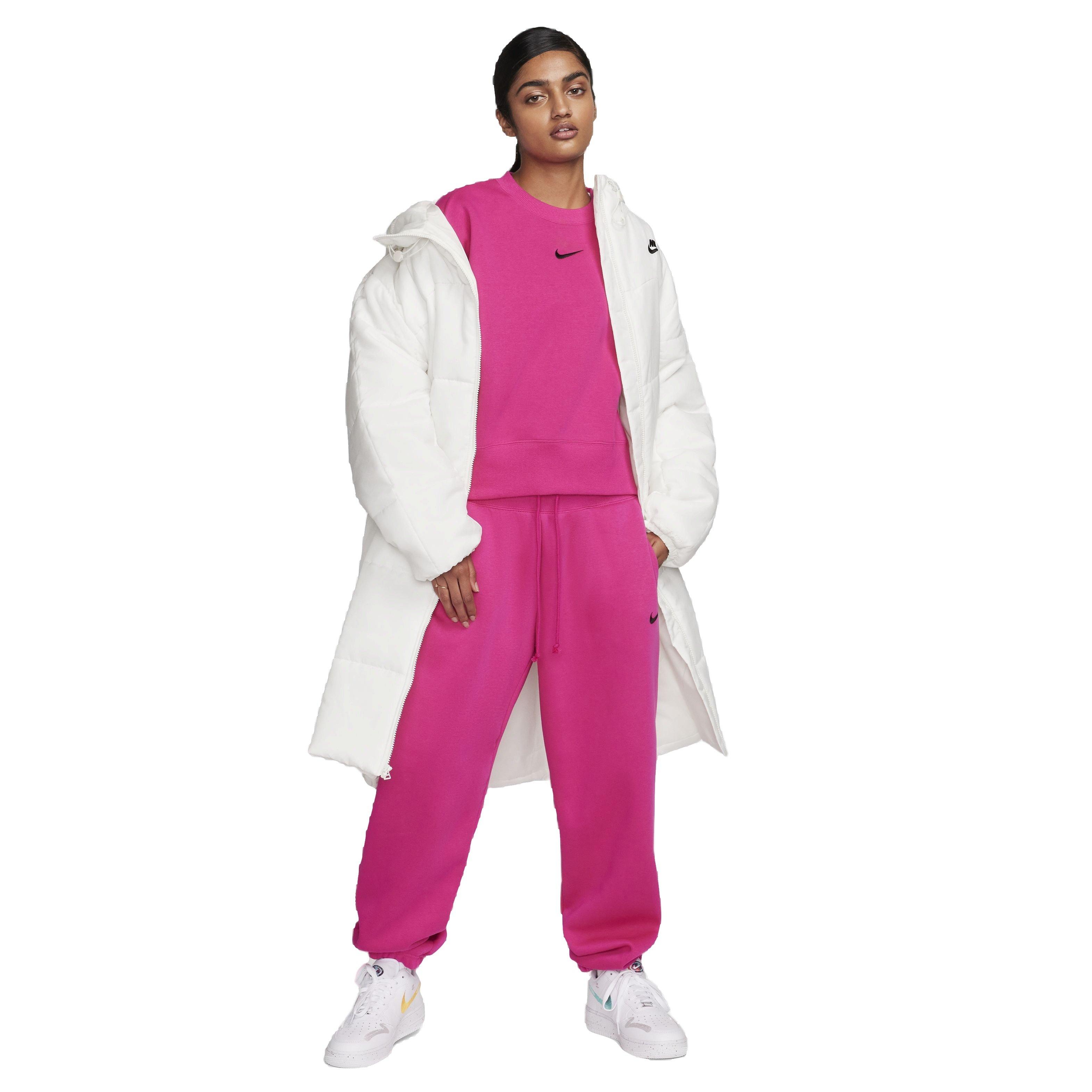 Nike Women's Sportswear Phoenix Fleece Over-Oversized Crewneck Sweatshirt - PINK Thumbnail View 6