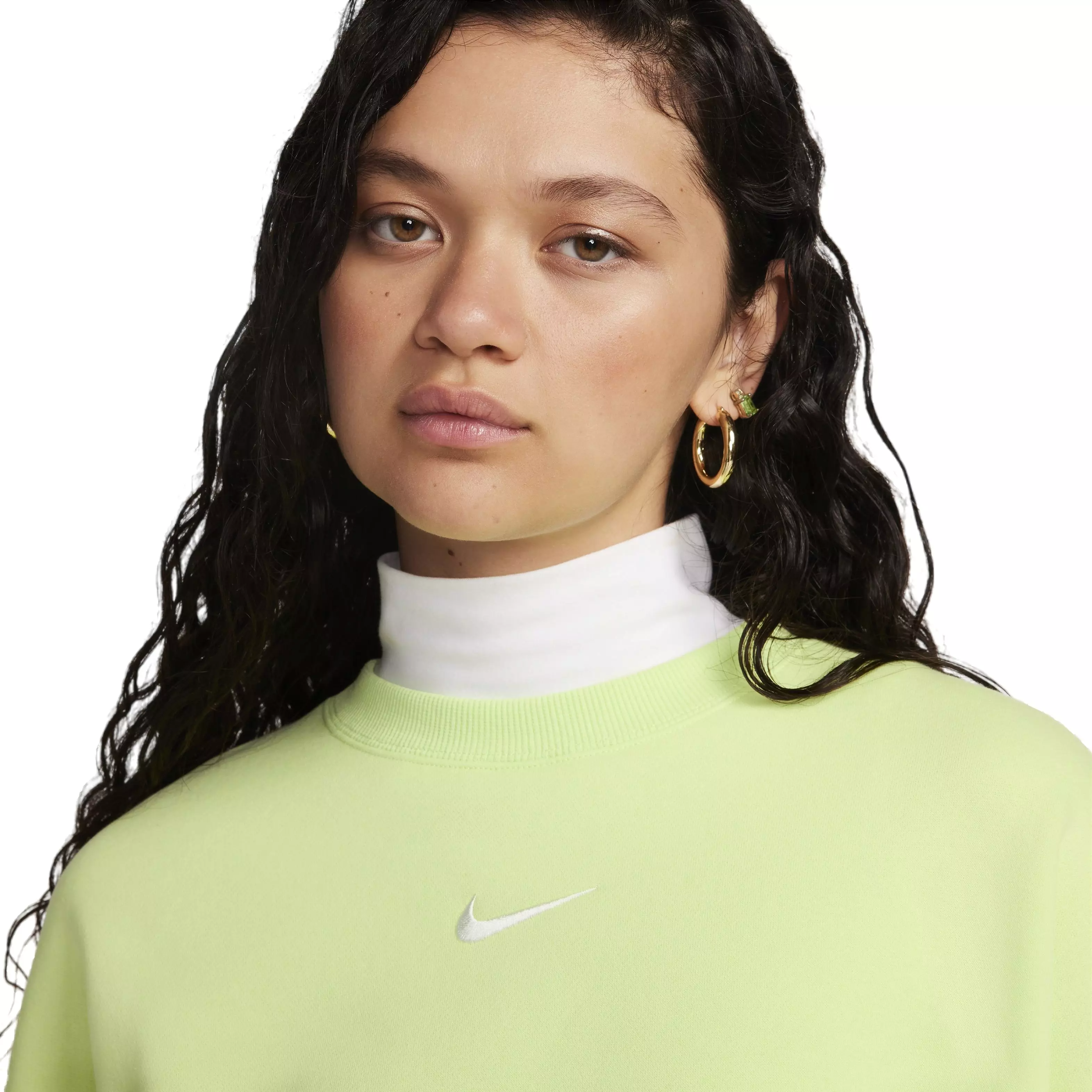 Nike Women's Sportswear Phoenix Fleece Over-Oversized Crewneck Sweatshirt - YELLOW
