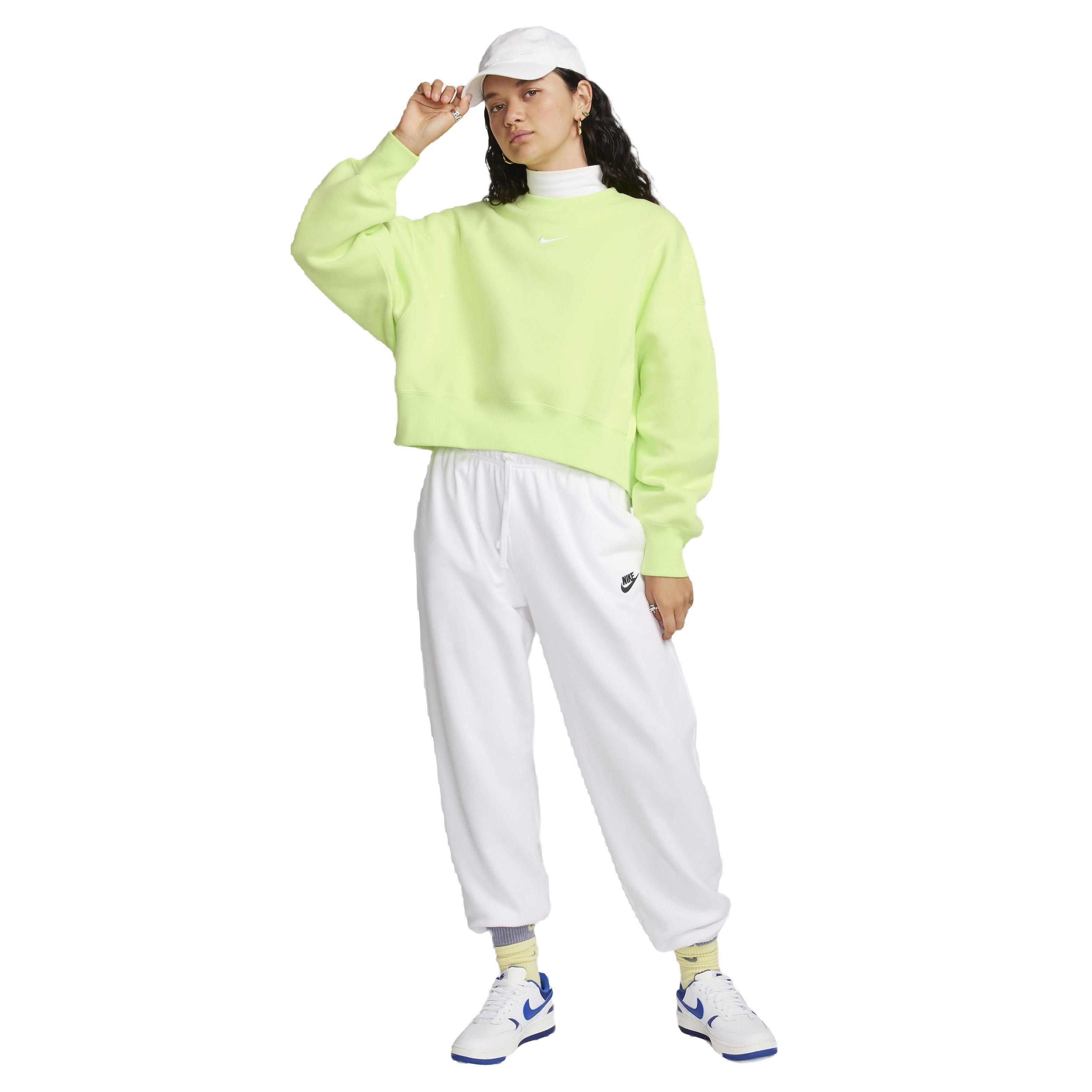 Nike Women's Sportswear Phoenix Fleece Over-Oversized Crewneck - YELLOW Thumbnail View 7