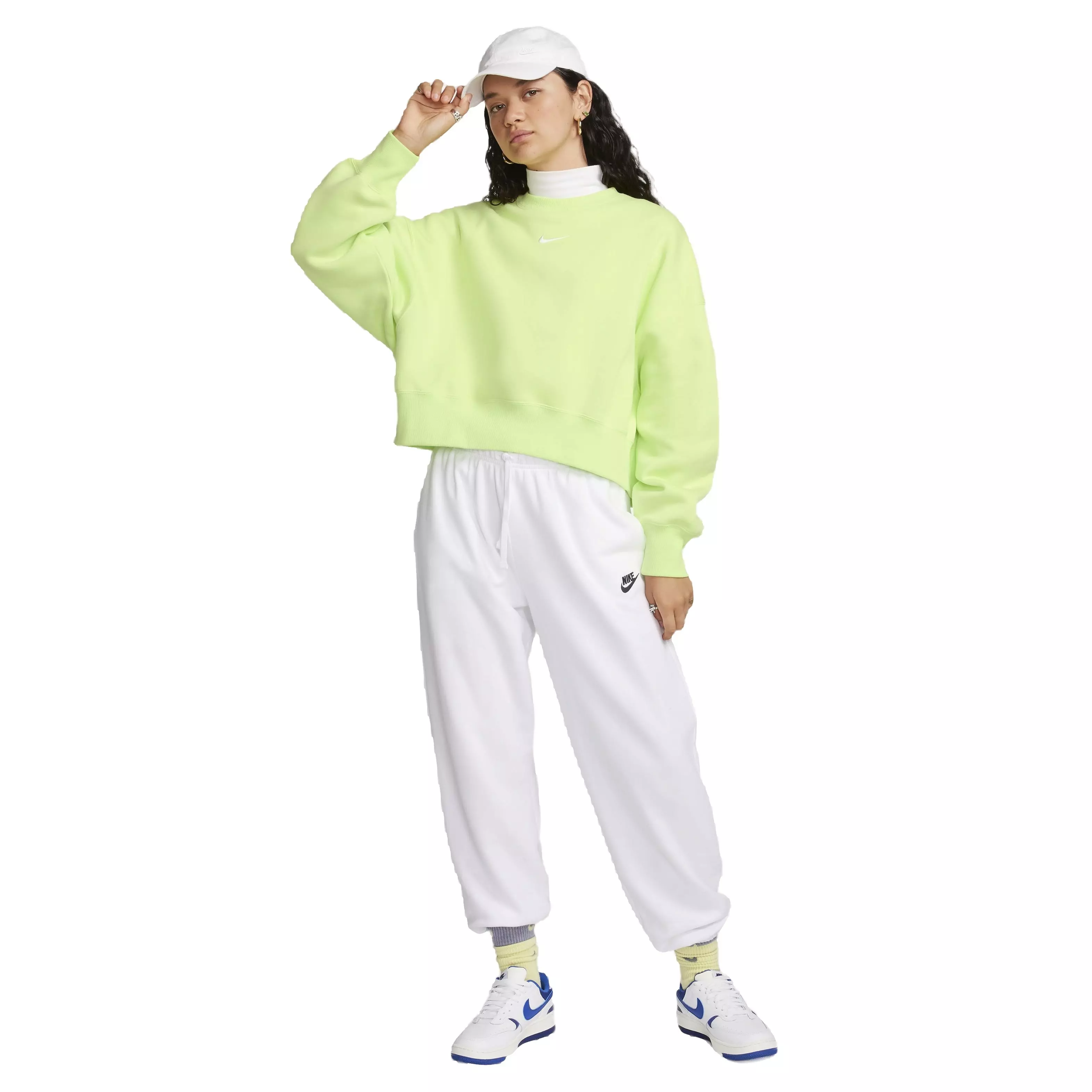 Nike Women's Sportswear Phoenix Fleece Over-Oversized Crewneck - YELLOW