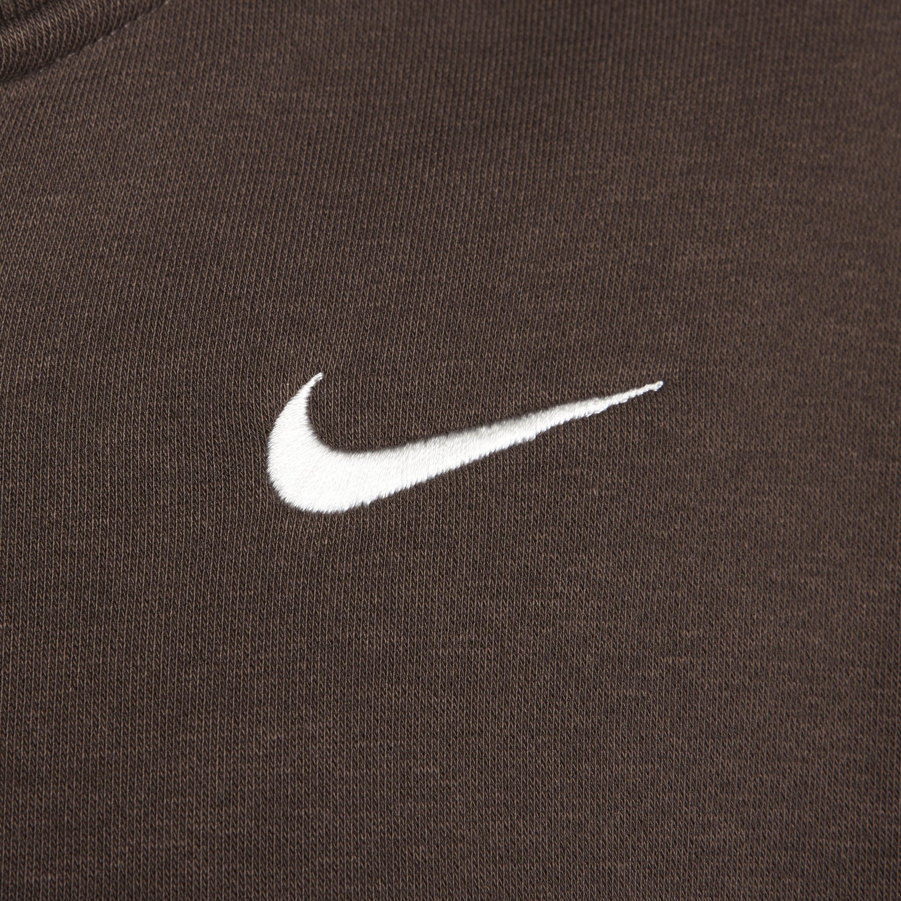Nike Women's Sportswear Phoenix Fleece Oversized 1/4-Zip Cropped Sweatshirt - BROWN Thumbnail View 4