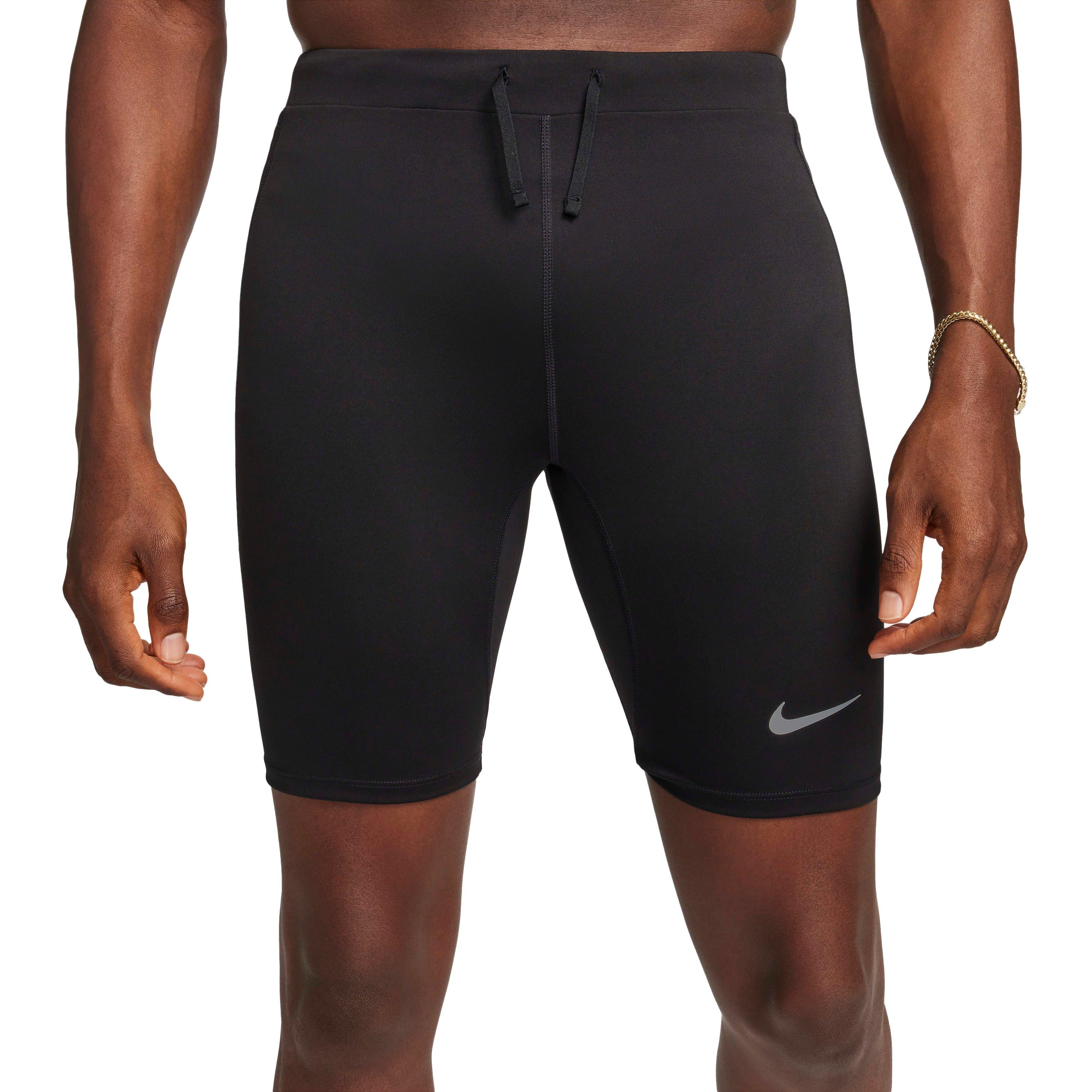Nike Men's Fast Dri-FIT Brief-Lined Running 1/2-Length Tights - Black - BLACK Thumbnail View 1