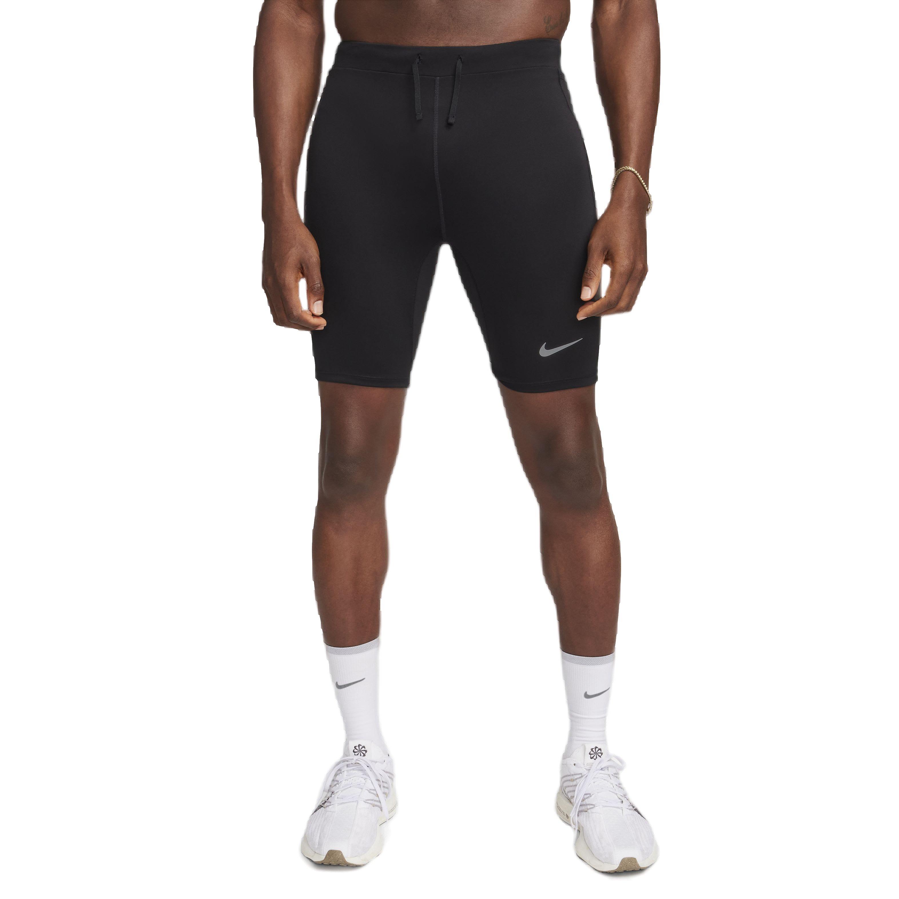 Nike Men's Fast Dri-FIT Brief-Lined Running 1/2-Length Tights - Black - BLACK Thumbnail View 3