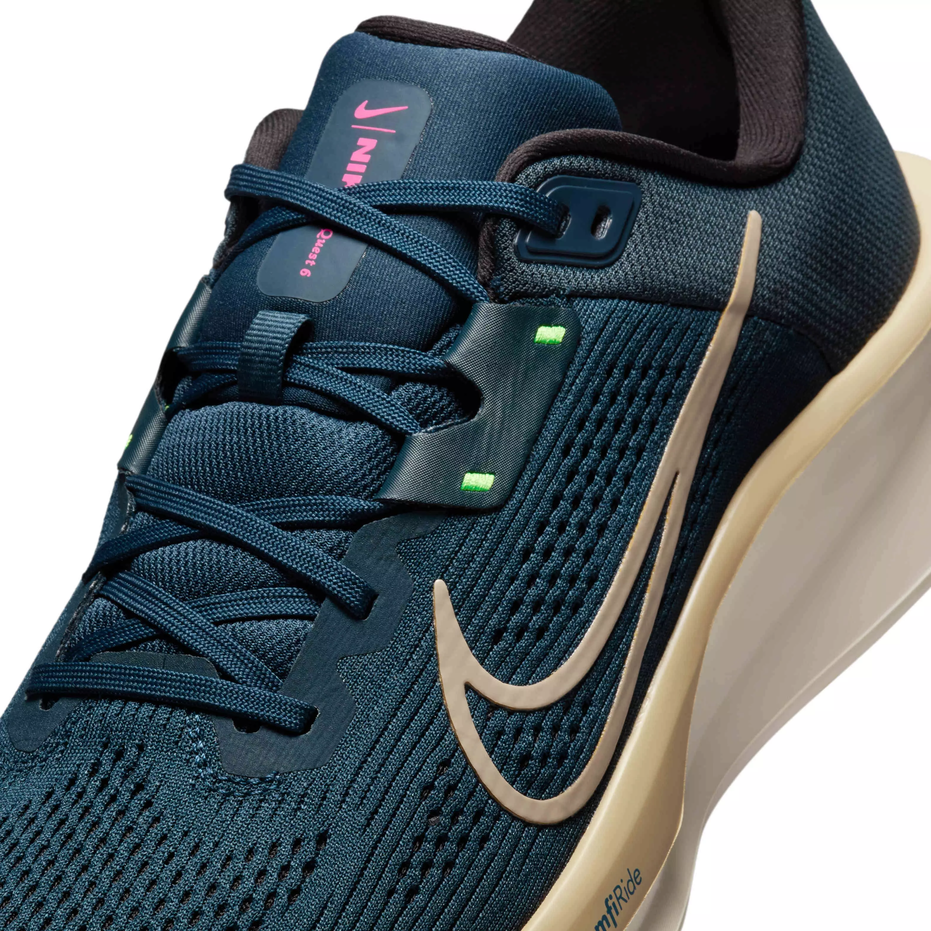 Nike Quest 6 "Armory Navy/Green Strike/Black/Desert Khaki" Men's Running Shoe - NAVY/GREEN/BLACK/KHAKI