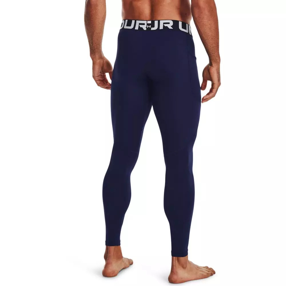 Under Armour Men's Navy/White ColdGear Leggings - NAVY/WHITE