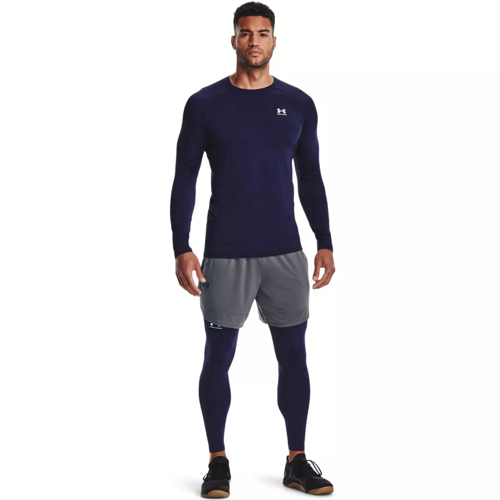 Under Armour Men's Navy/White ColdGear Leggings - NAVY/WHITE