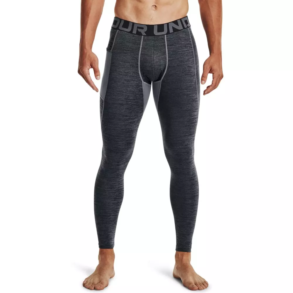 Under Armour Men's ColdGear® Armour DK Grey Compression Leggings - GREY/BLACK