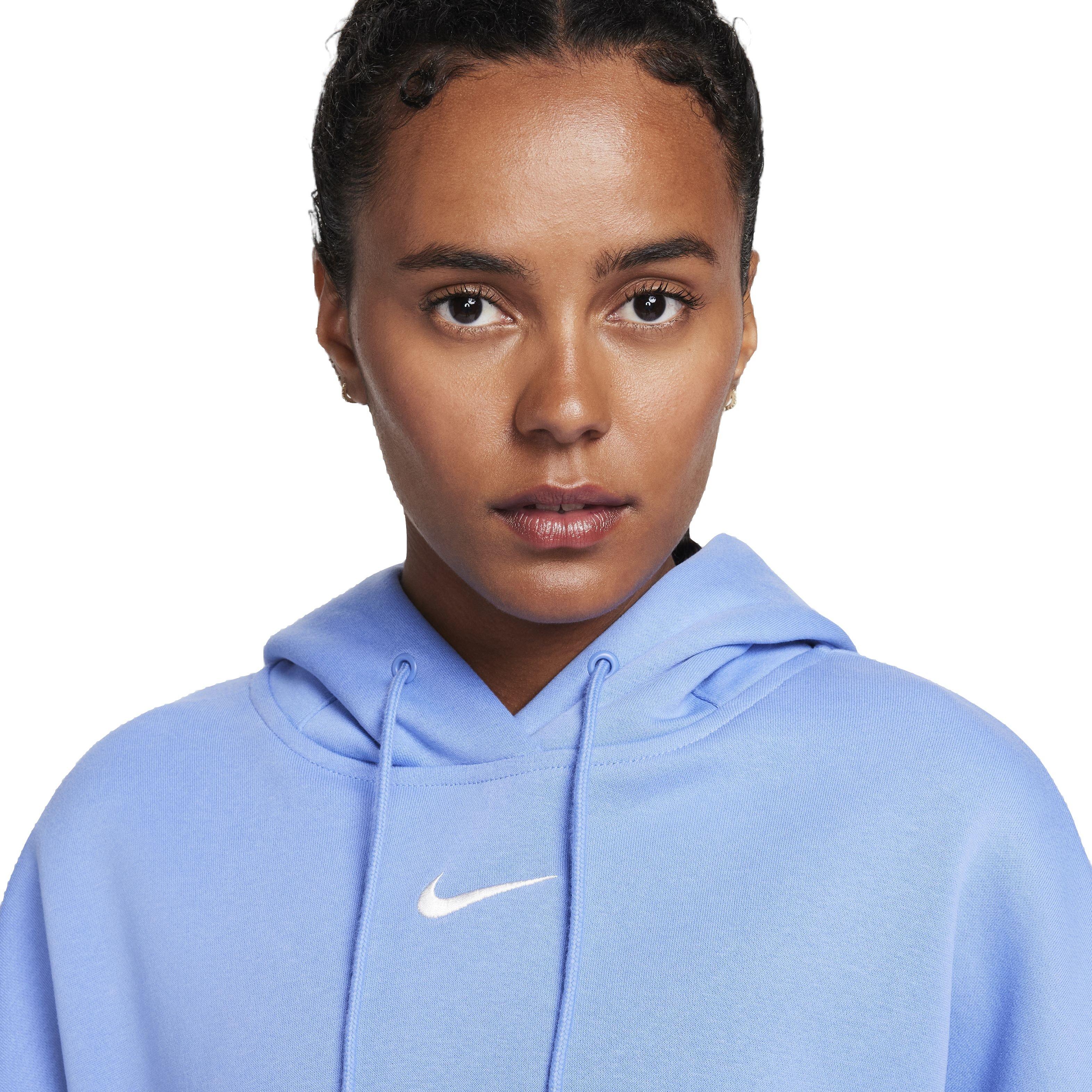 Nike Women's Sportswear Phoenix Fleece Over-Oversized Pullover Hoodie - BLUE Thumbnail View 3