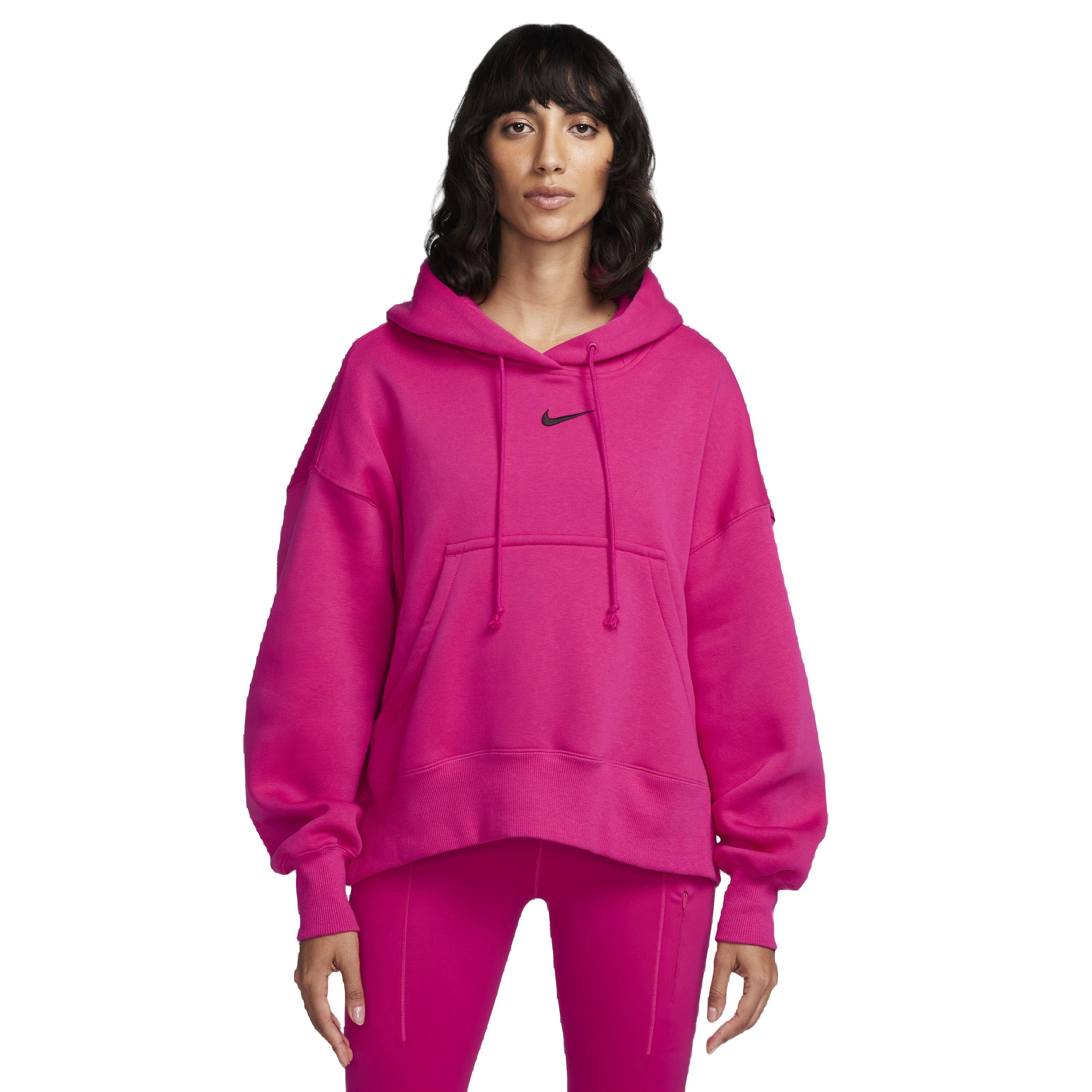 Nike pink best sale fuzzy hoodie