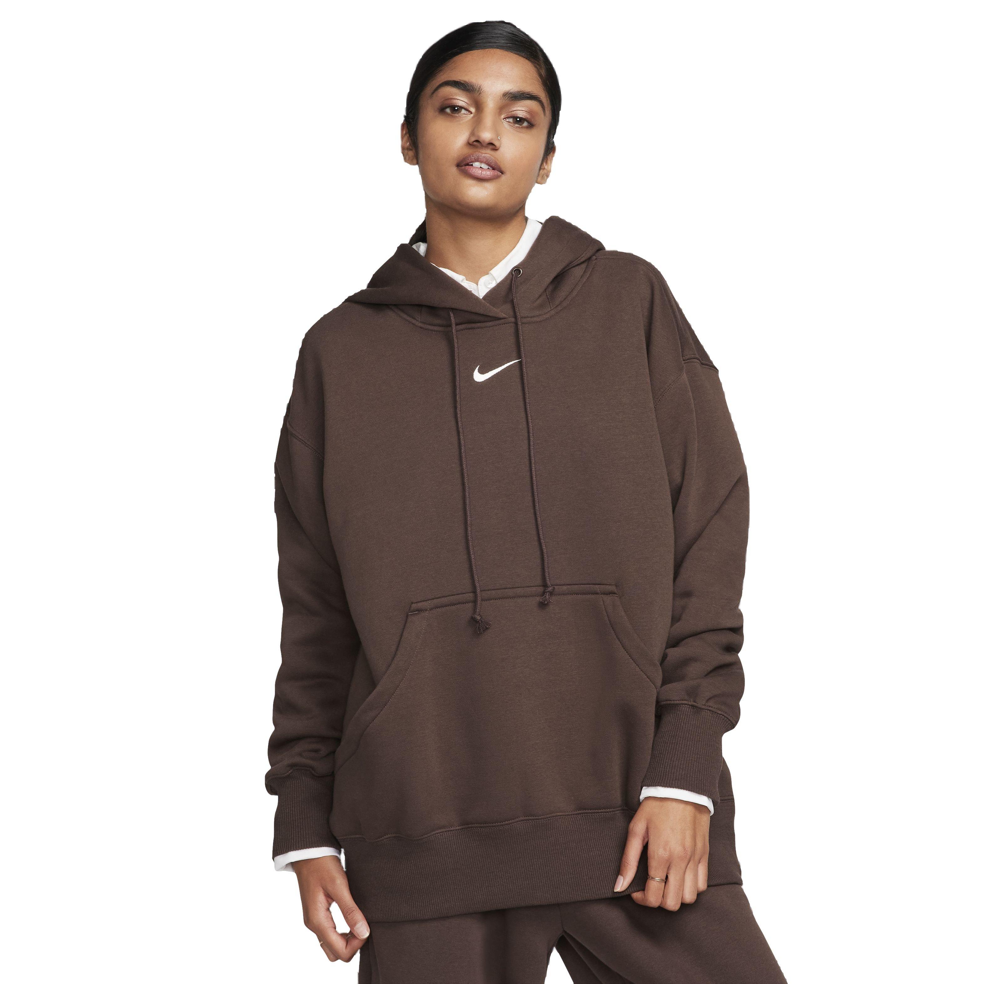 Nike Women's Sportswear Phoenix Fleece Oversized Pullover Hoodie - BROWN Thumbnail View 1