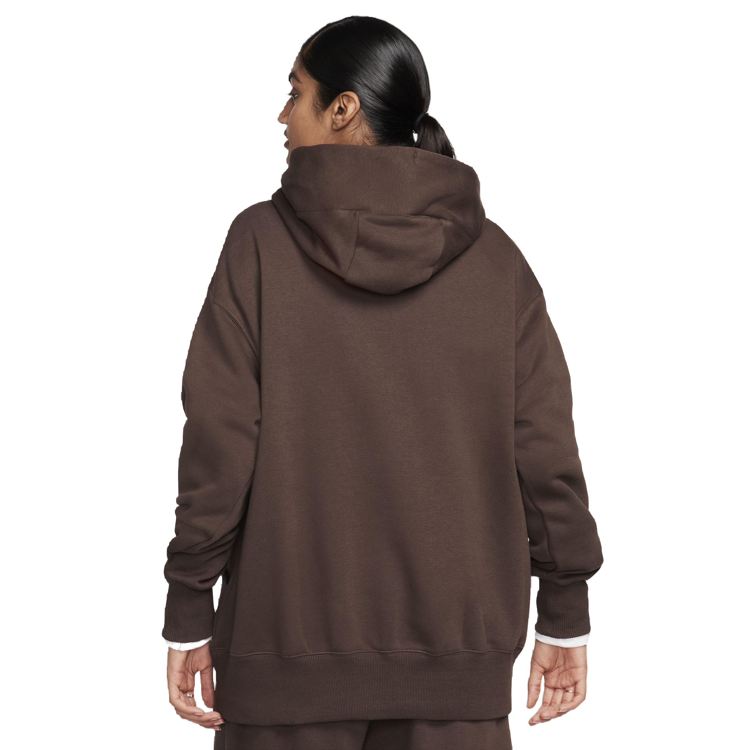 Nike Women's Sportswear Phoenix Fleece Oversized Pullover Hoodie - BROWN Thumbnail View 2