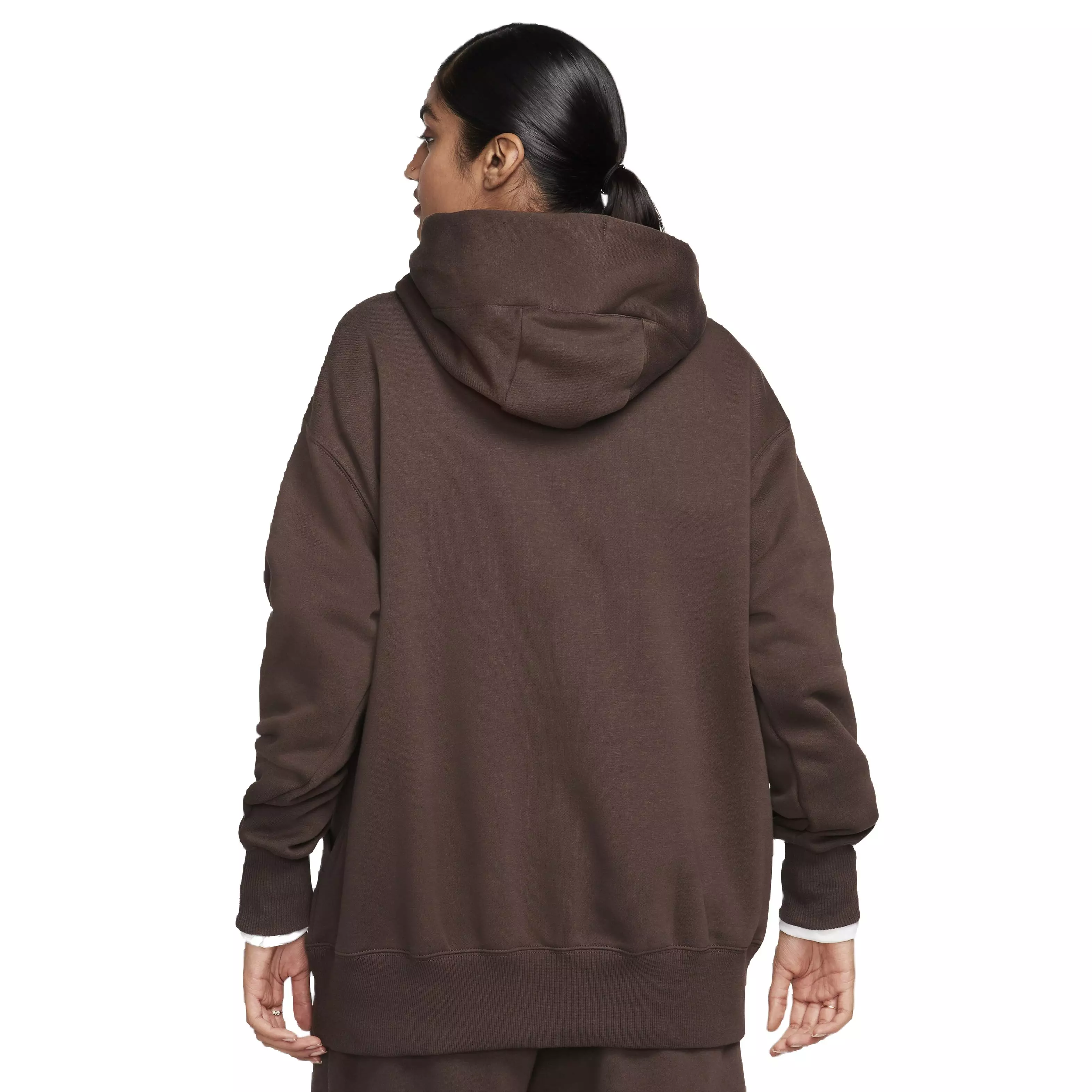 Nike Women's Sportswear Phoenix Fleece Oversized Pullover Hoodie - BROWN