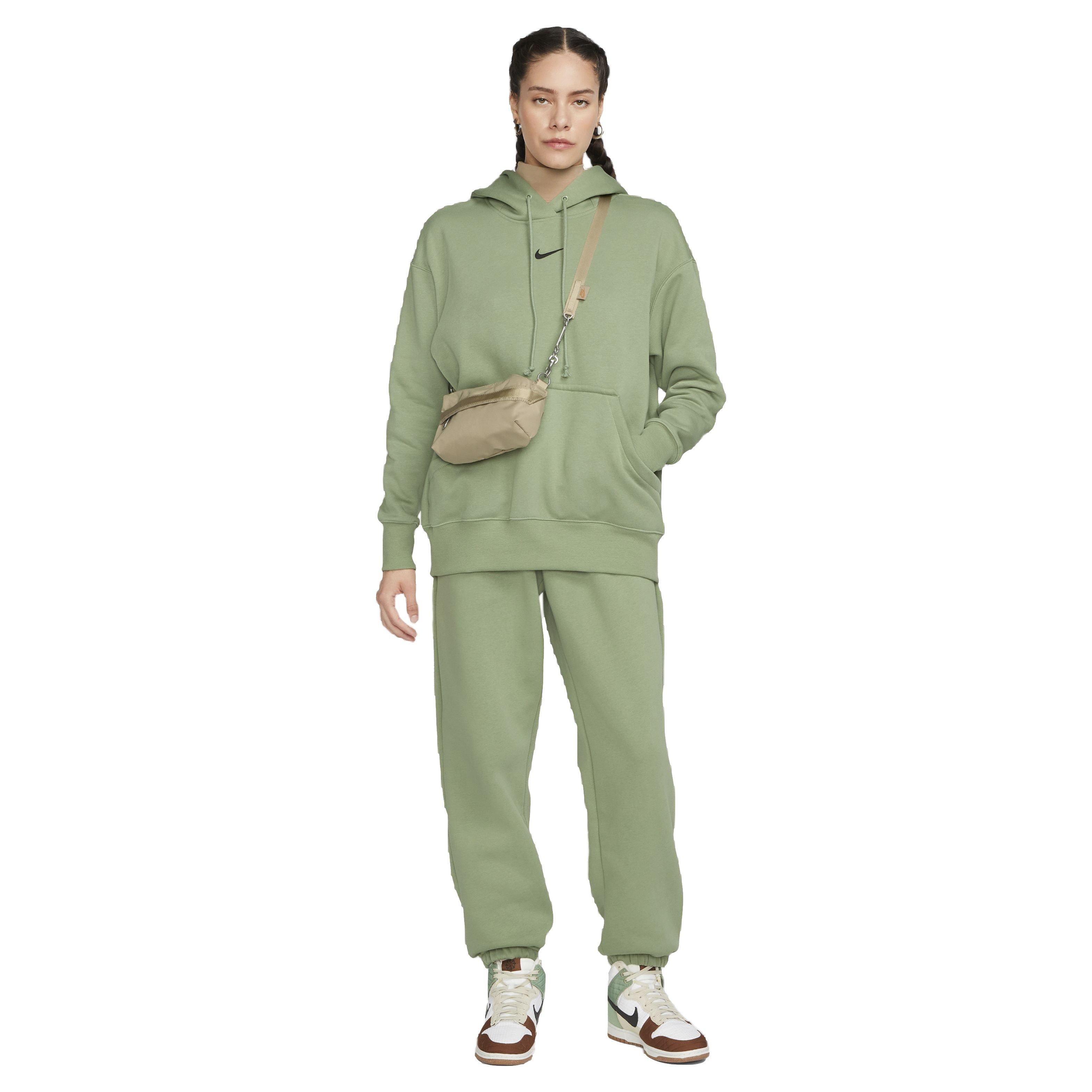 Nike Women's Sportswear Phoenix Fleece Oversized Pullover Hoodie - GREEN Thumbnail View 8