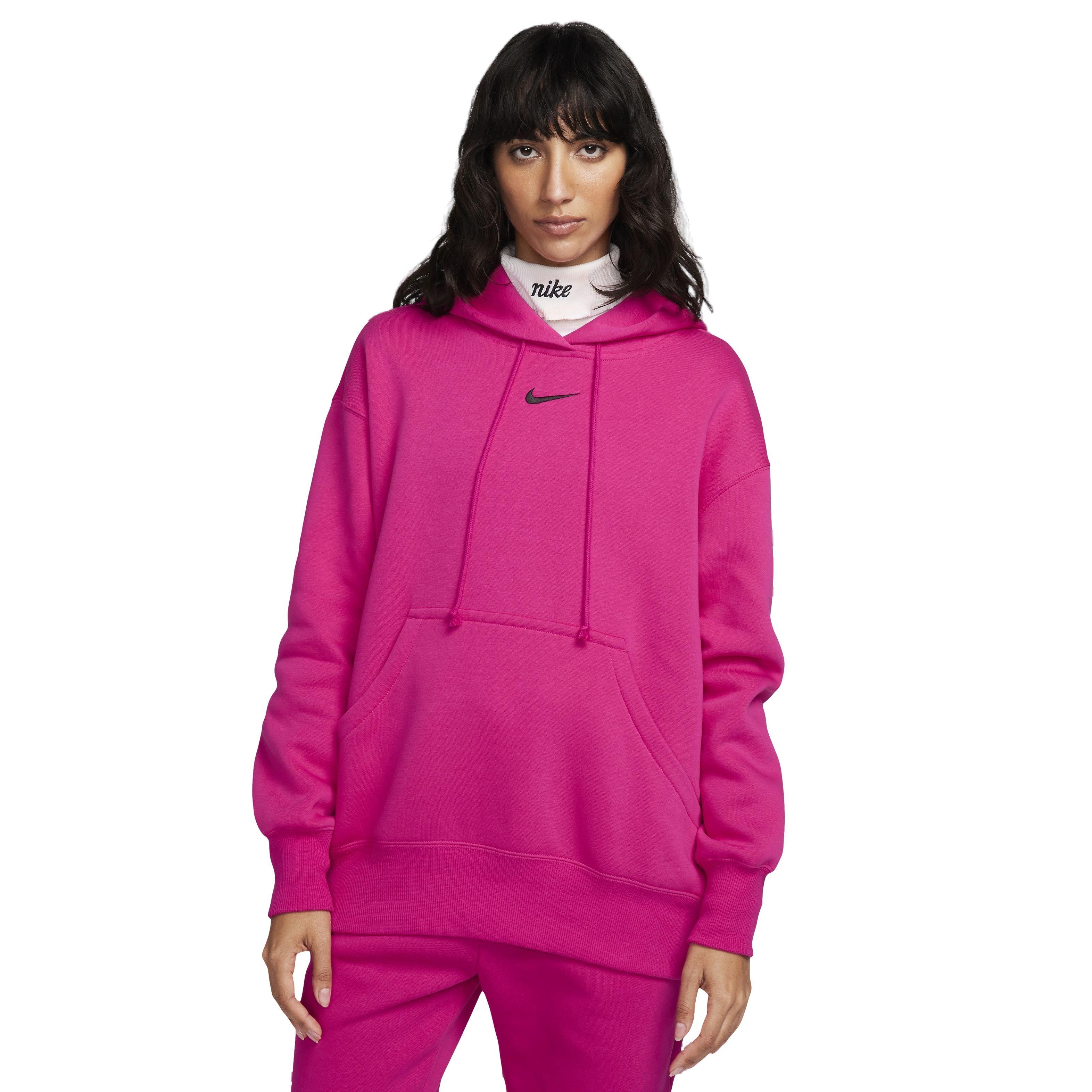 Nike pink fleece discount hoodie