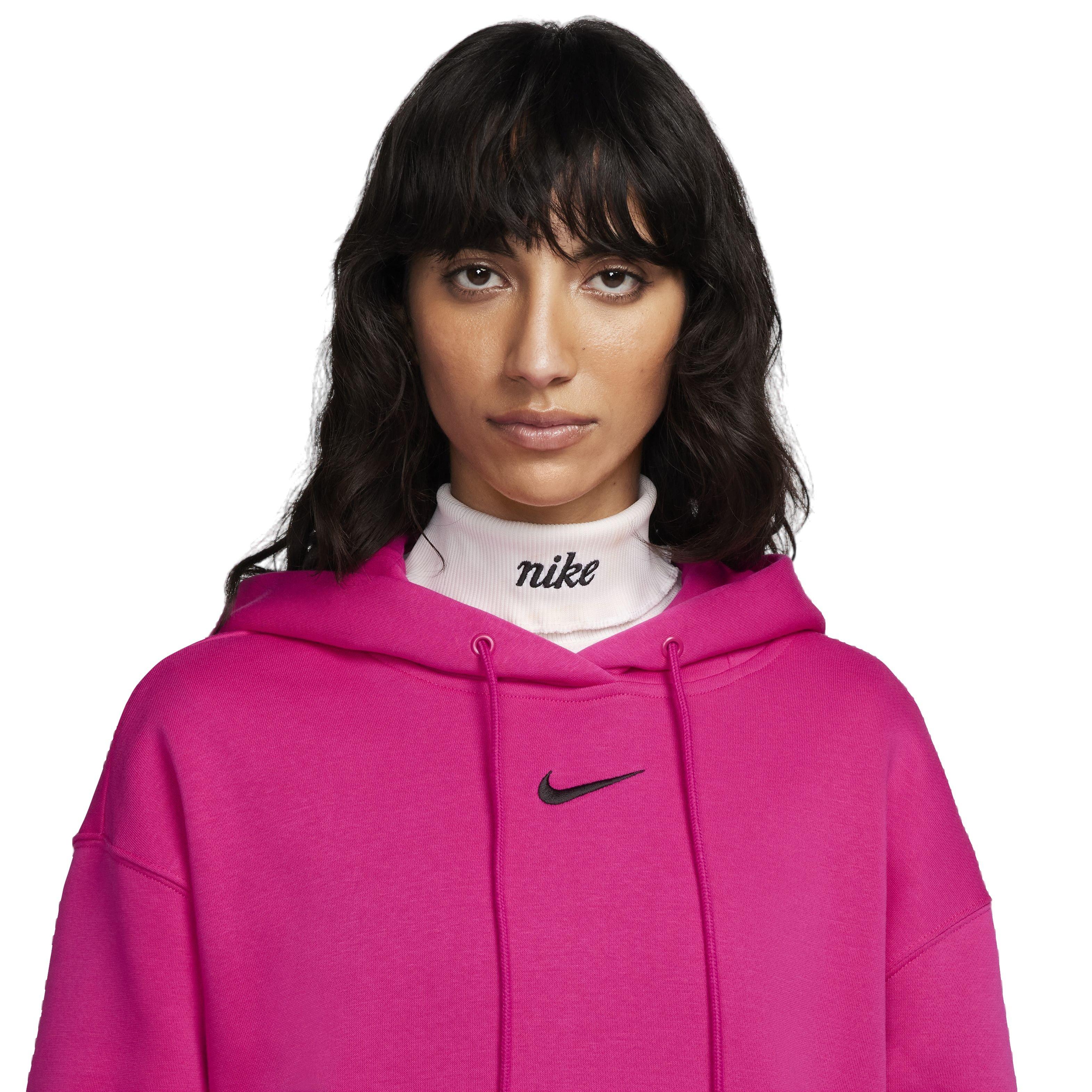 Nike Women's Sportswear Phoenix Fleece Oversized Pullover Hoodie - PINK Thumbnail View 3