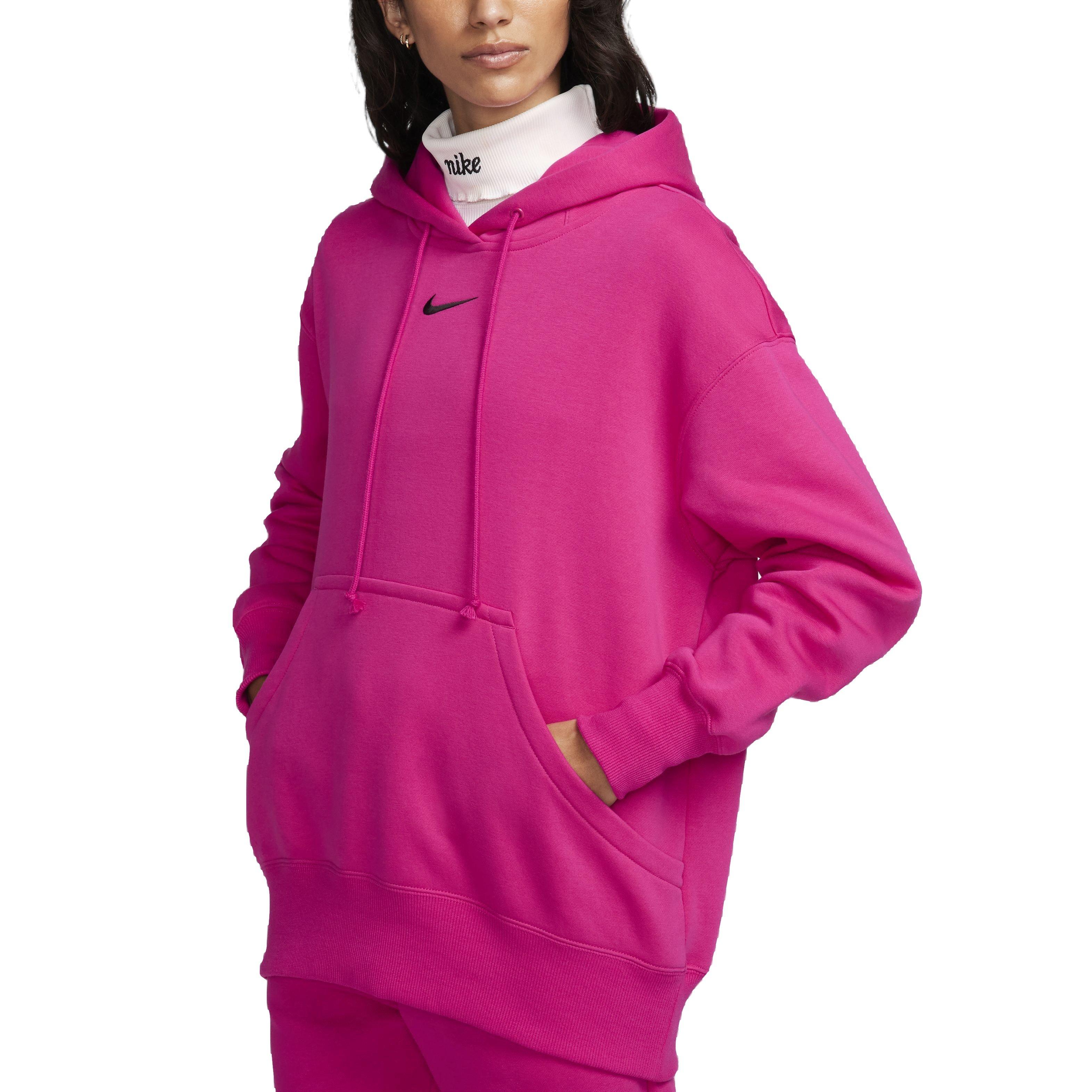 Nike Women's Sportswear Phoenix Fleece Oversized Pullover Hoodie - PINK Thumbnail View 5