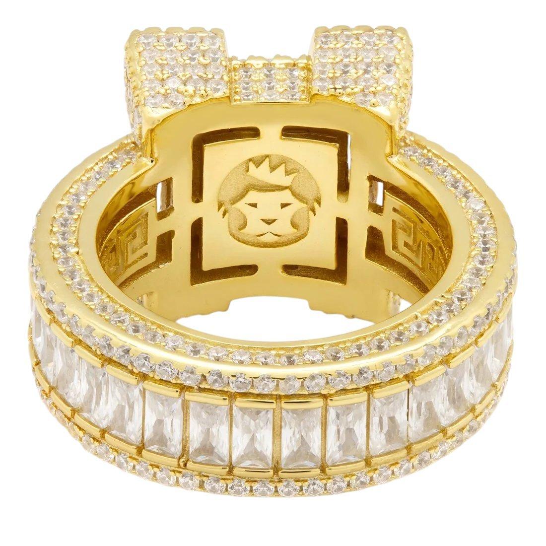 King Ice Baguette-Cut Platform Ring - Gold - GOLD