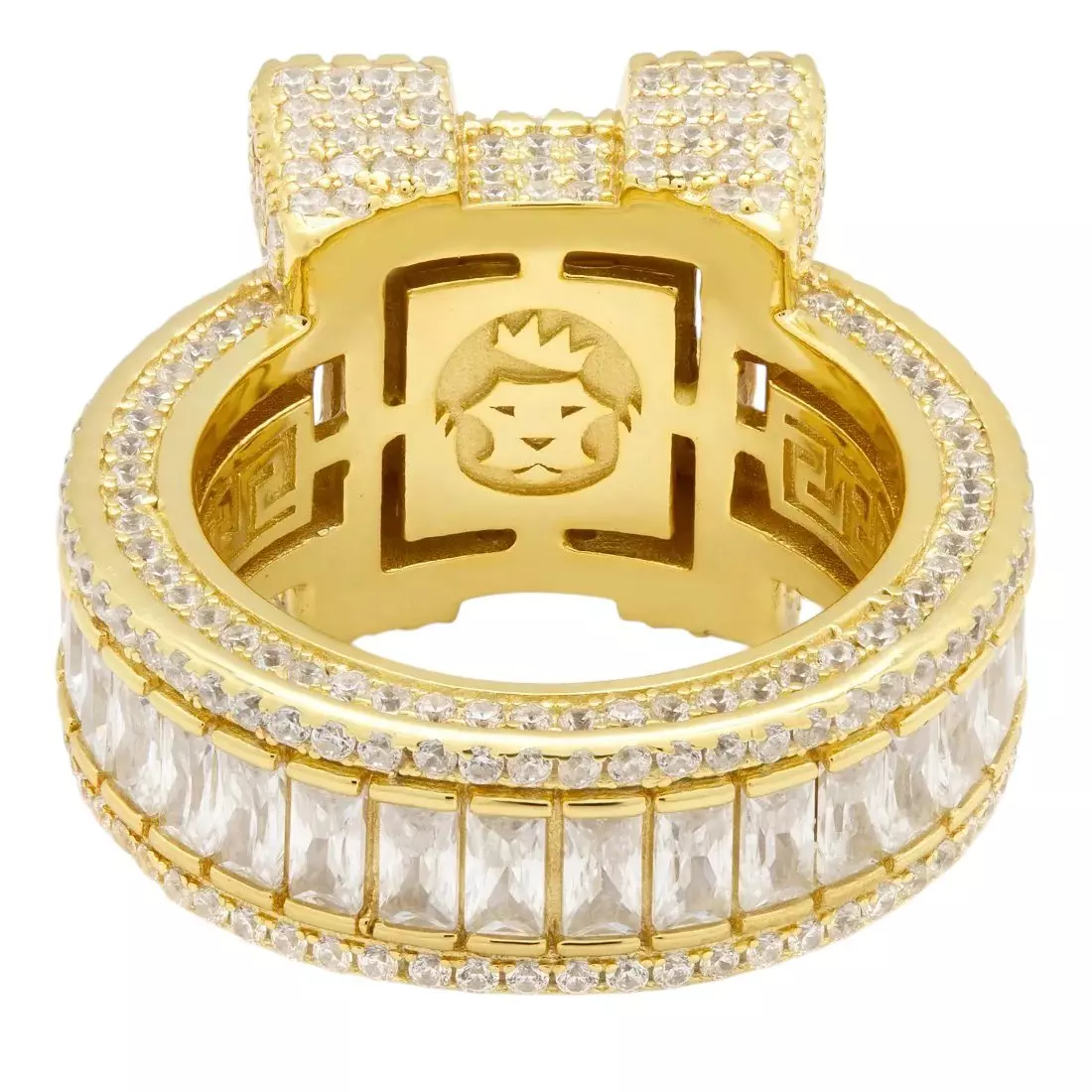 King Ice Baguette-Cut Platform Ring - Gold - GOLD