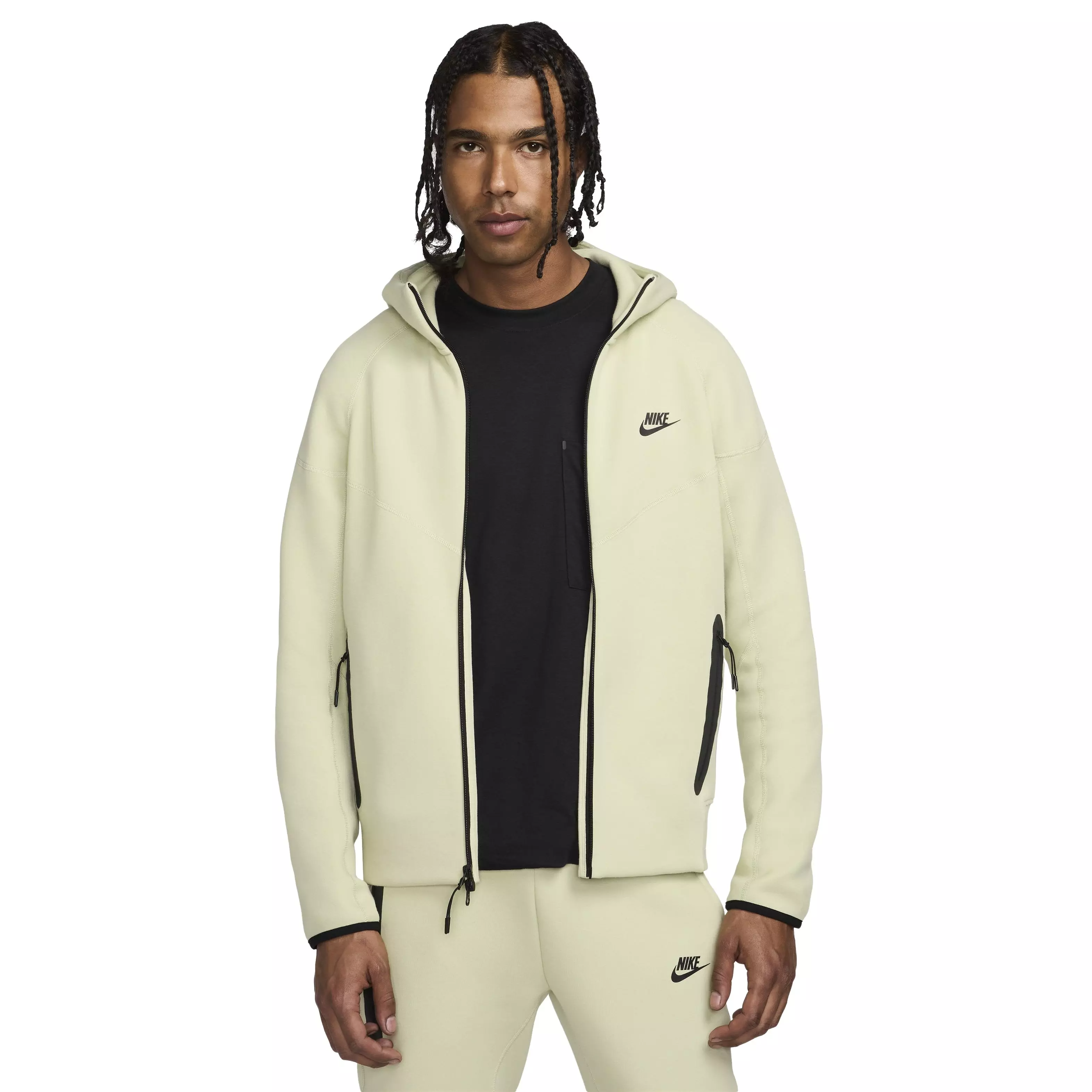 Nike Men's Tech Fleece Full-Zip Windrunner Hooded Jacket - Olive - OLIVE
