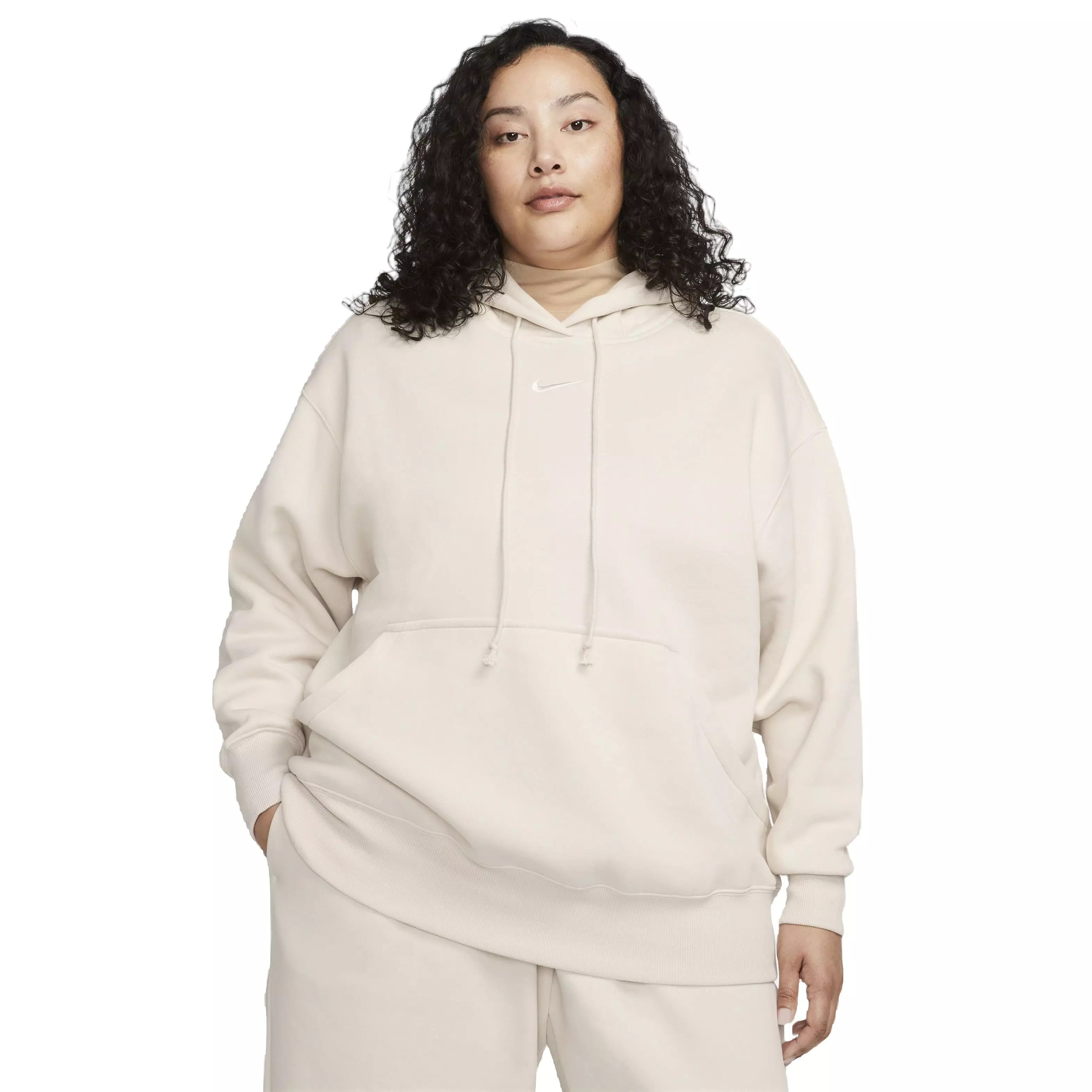 Nike Women's Sportswear Phoenix Oversized Fleece Pullover Hoodie - LT BROWN