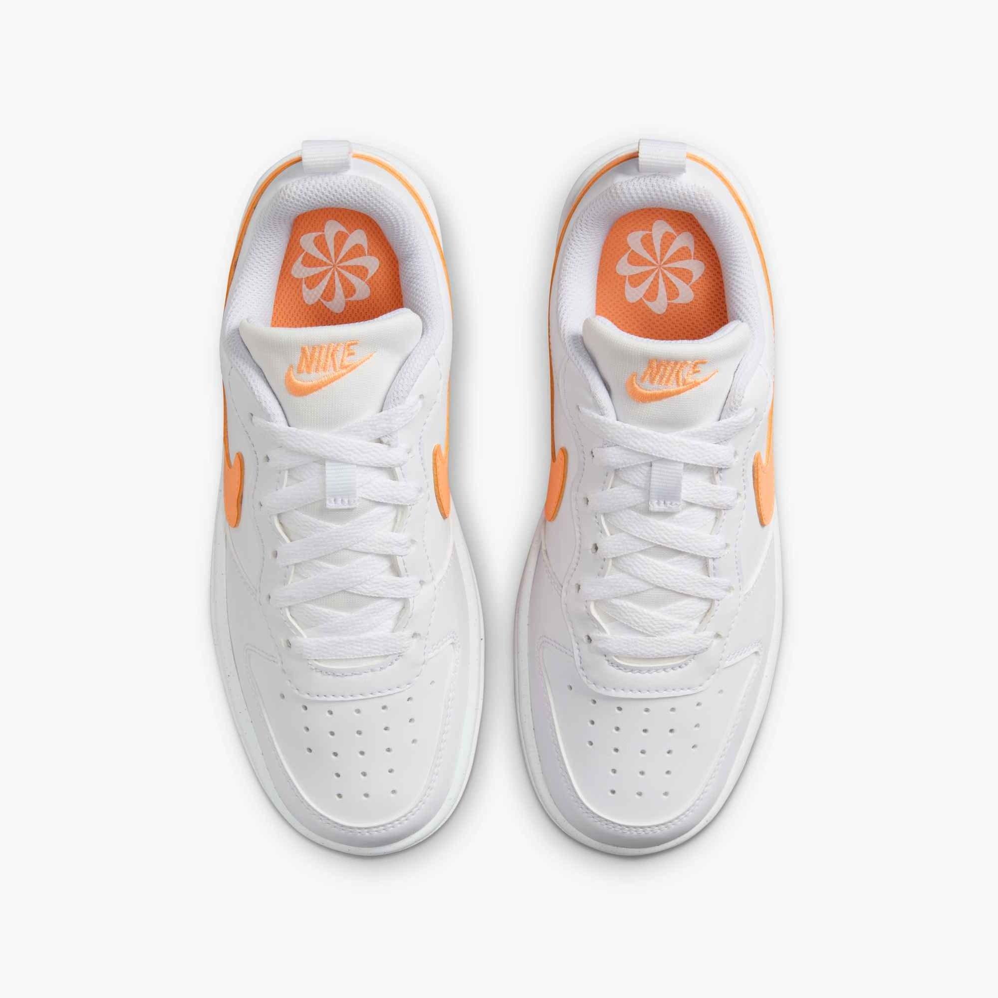 Nike Court Borough Low Recraft "White/Peach Cream" Grade School Girls' Shoe - WHITE/PEACH Thumbnail View 3