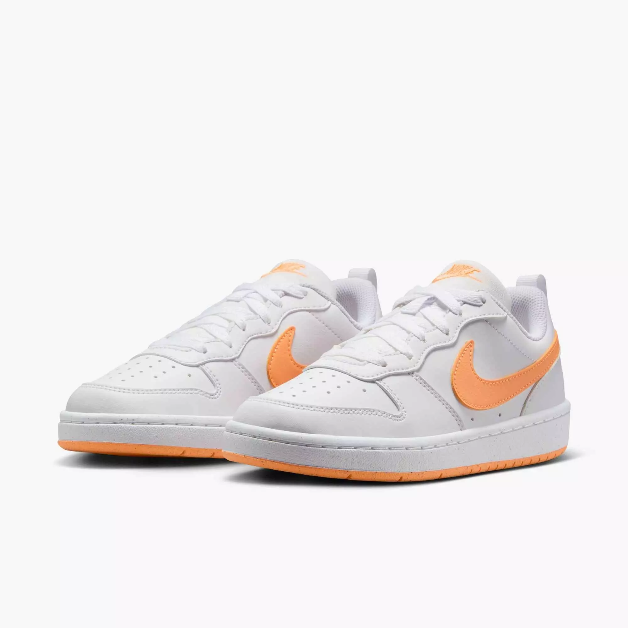 Nike Court Borough Low Recraft "White/Peach Cream" Grade School Girls' Shoe - WHITE/PEACH