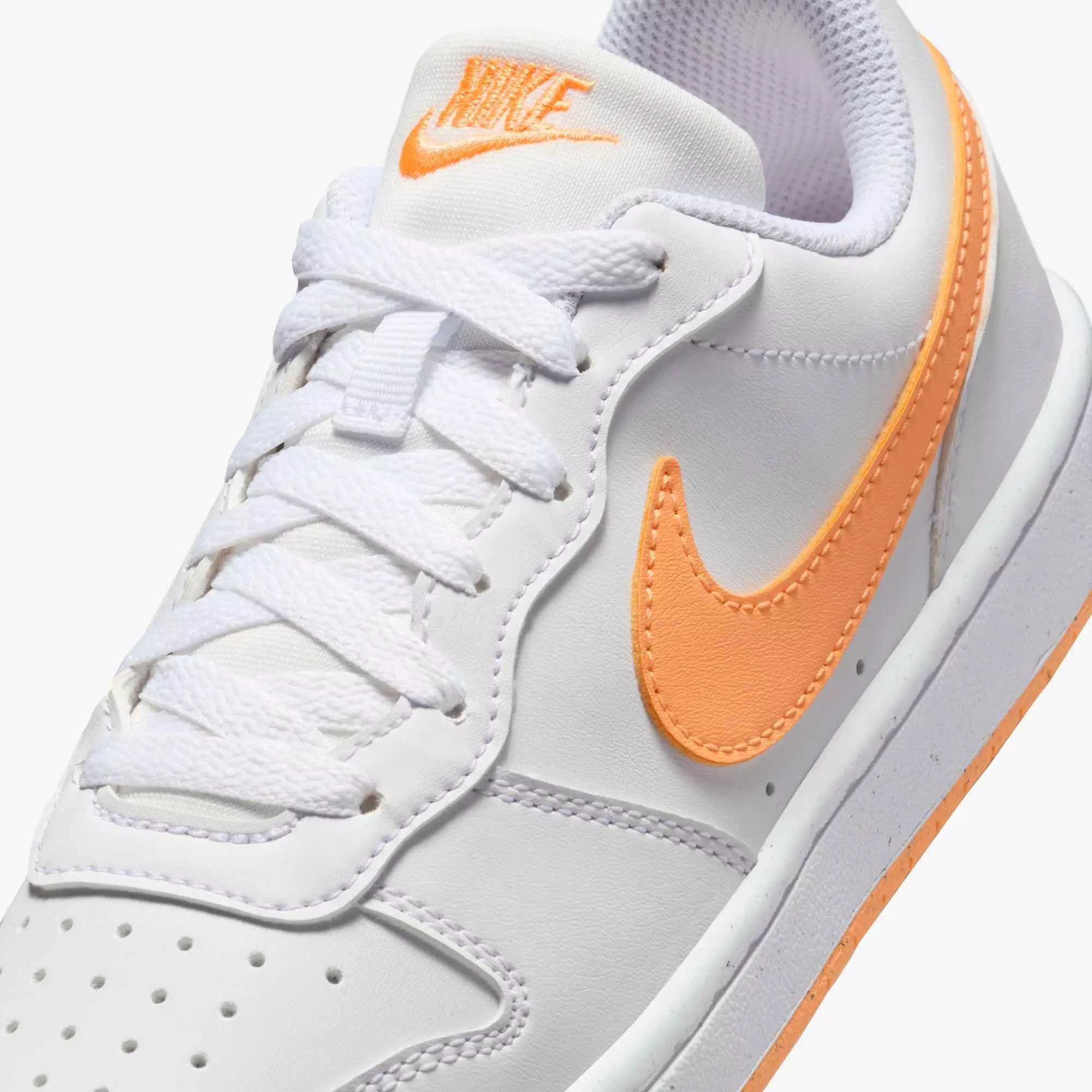 Nike Court Borough Low Recraft "White/Peach Cream" Grade School Girls' Shoe - WHITE/PEACH