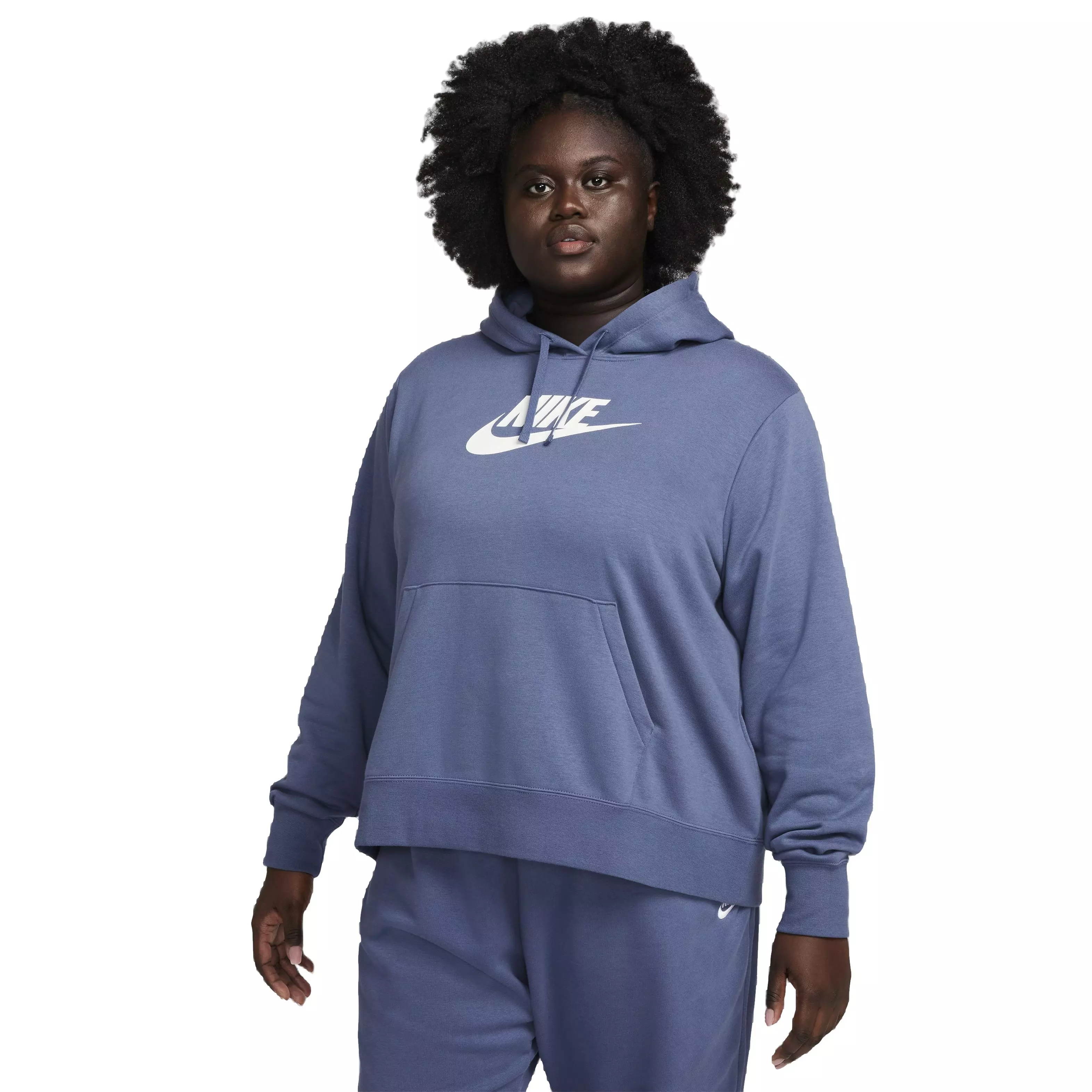 Nike Women's Sportswear Club Fleece Graphic Standard Pullover Hoodie - BLUE