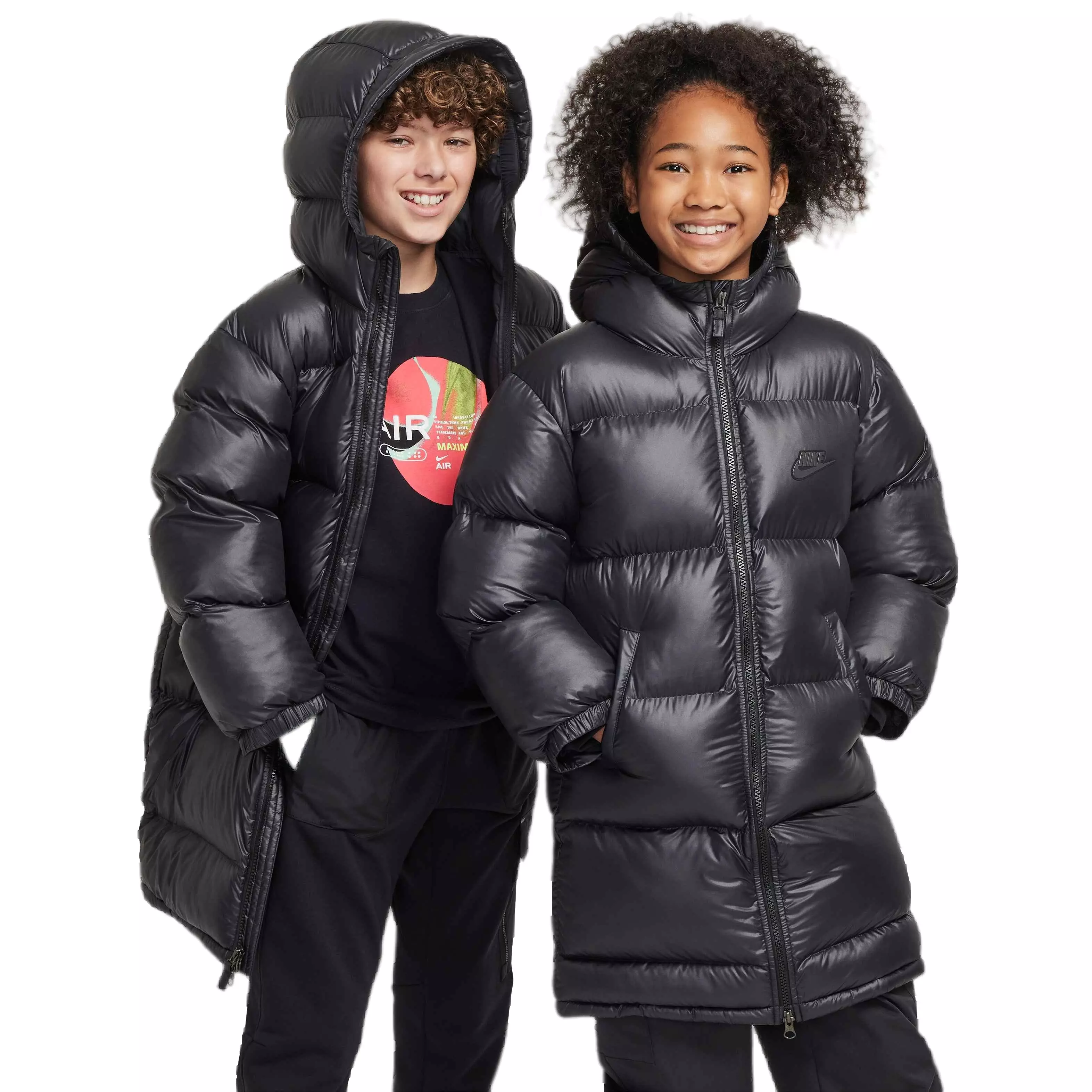Nike Big Kids' Sportswear Therma-FIT Repel Synthetic Fill EasyOn Hooded Parka - BLACK