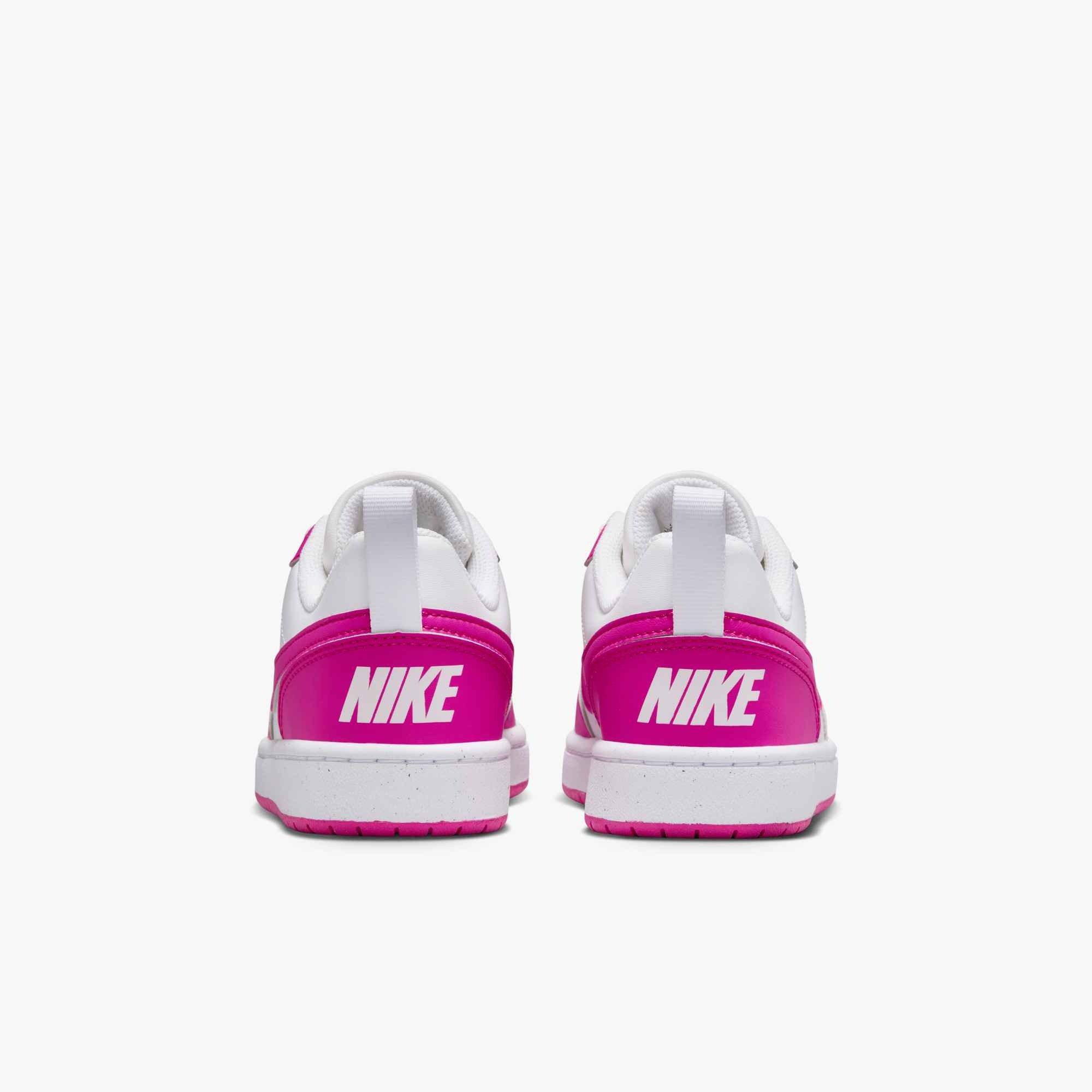 Nike Court Borough Low Recraft Grade School Girls' "White/Laser Fuchsia" Shoe