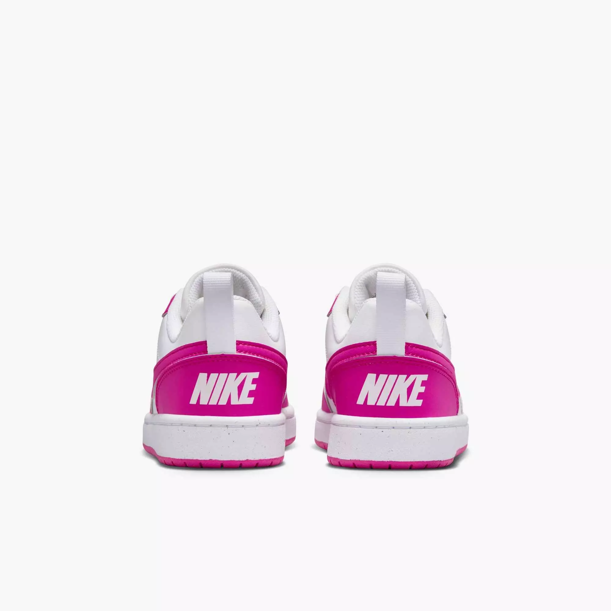 Nike Court Borough Low Recraft "White/Laser Fuchsia" Grade School Girls' Shoe - WHITE/FUCHSIA