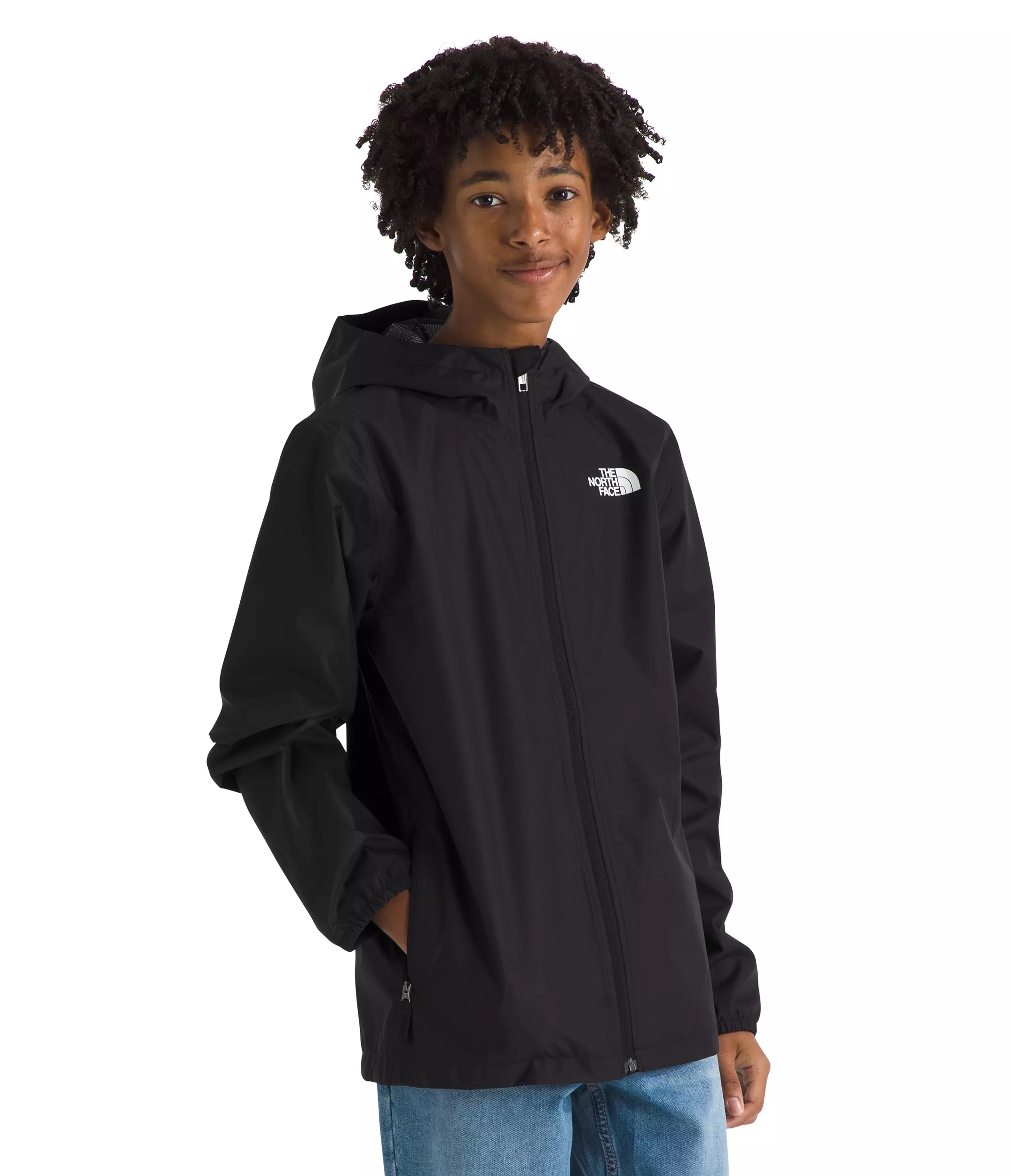 The North Face Big Kids' Zipline Rain Jacket - Black - BLACK