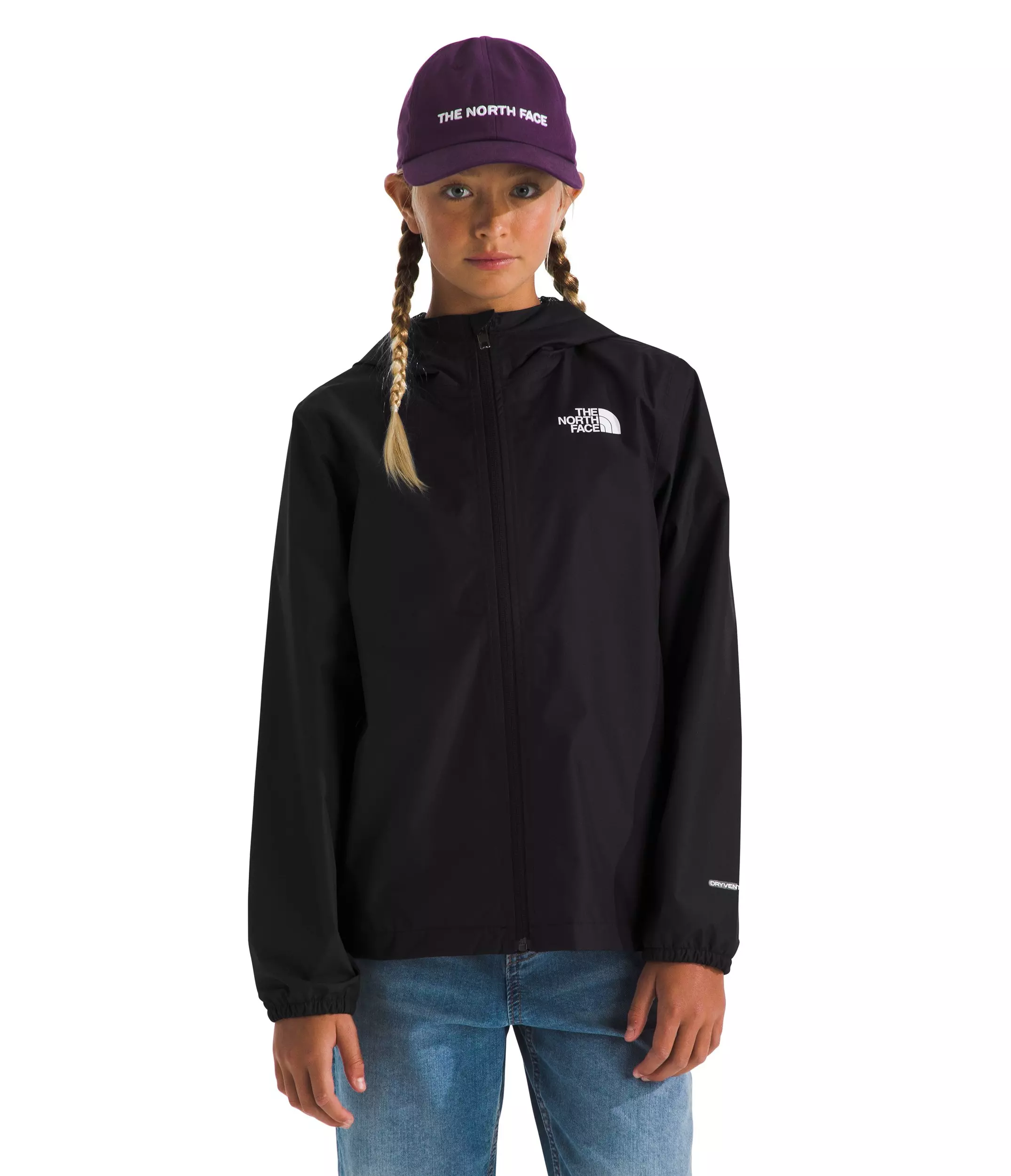 The North Face Big Kids' Zipline Rain Jacket - Black - BLACK