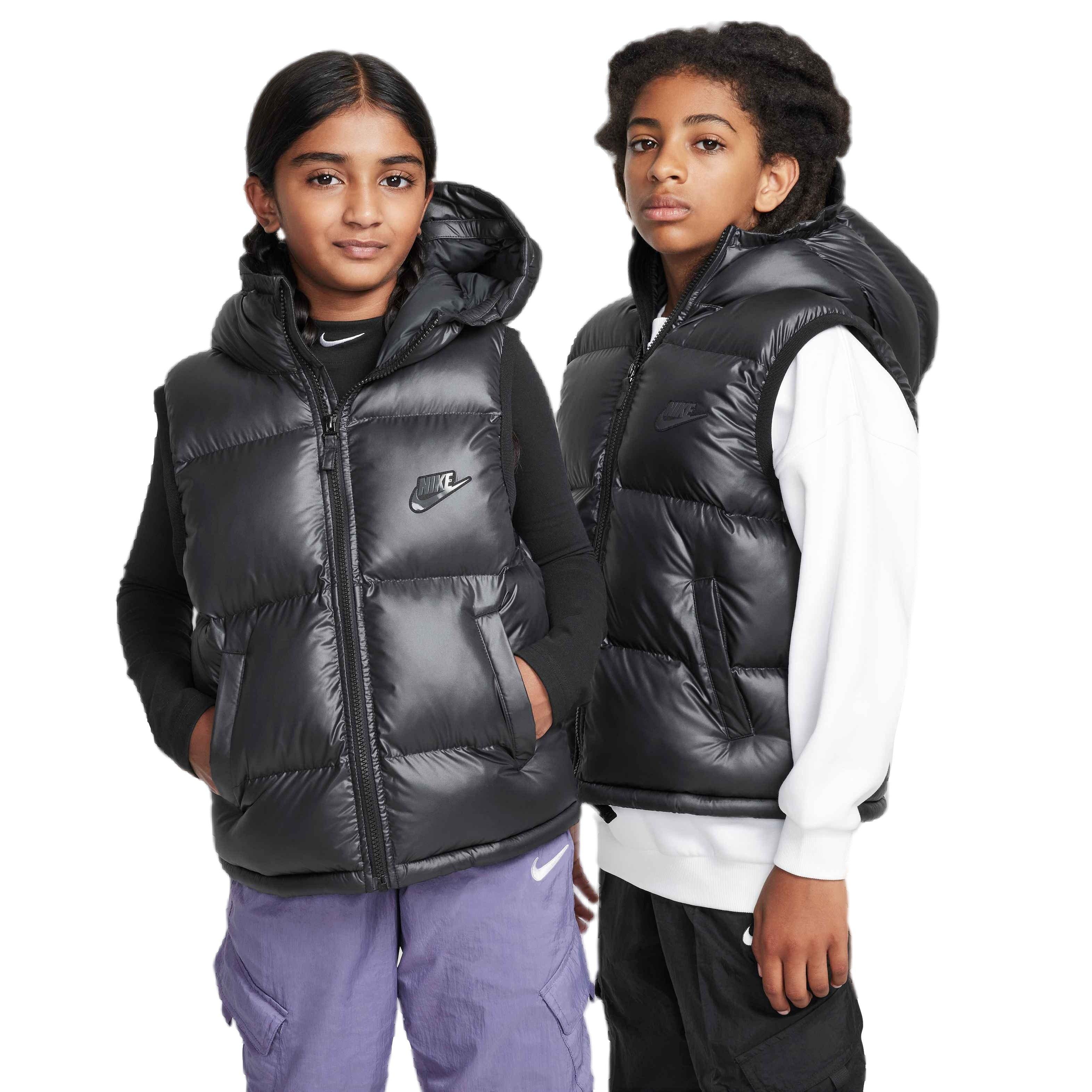 Nike Big Kids' Sportswear Therma-Fit Repel Heavyweight Synthetic Fill Hooded Vest - BLACK