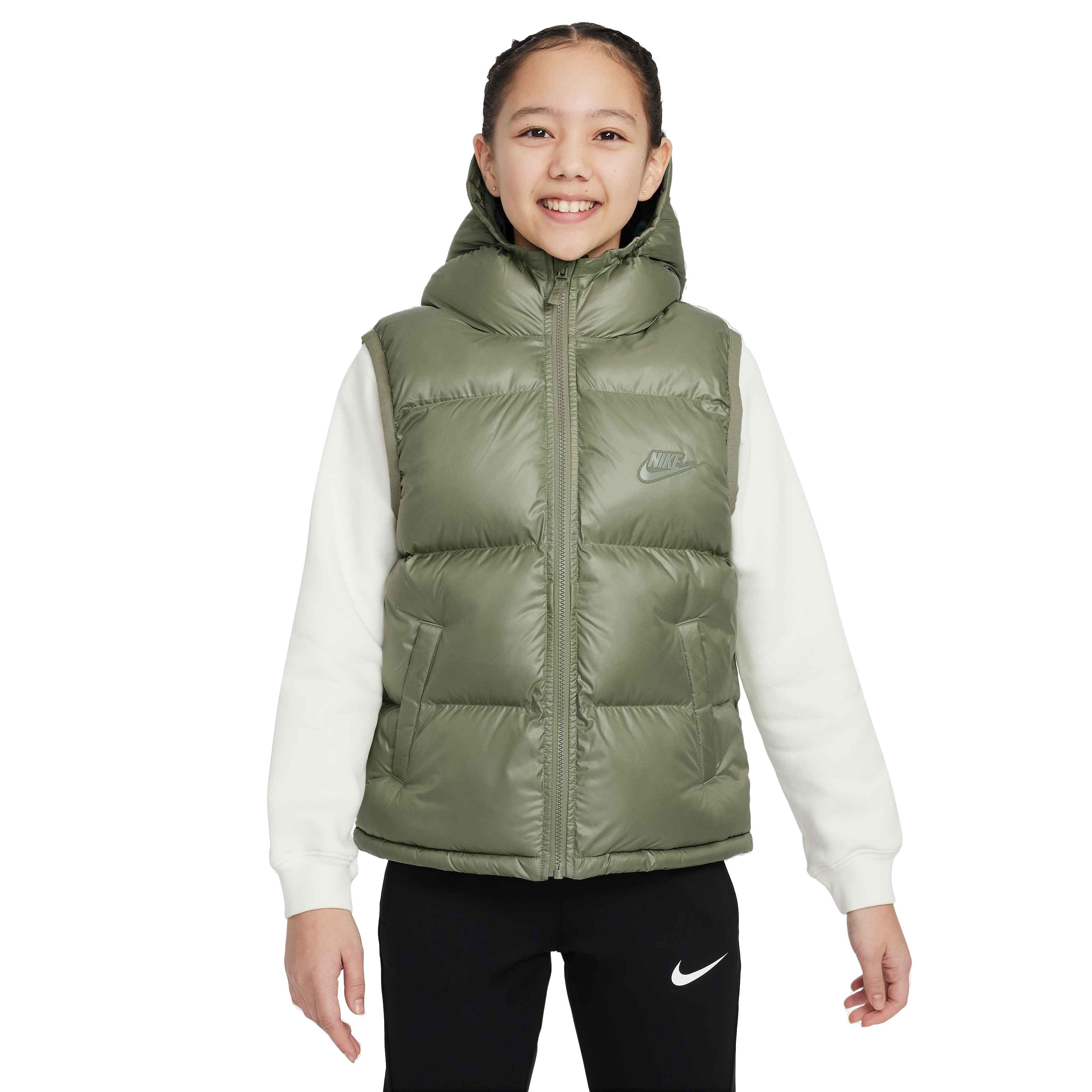 Nike Big Kids' Sportswear Therma-Fit Repel Heavyweight Synthetic Fill Hooded Vest - GREEN Thumbnail View 4
