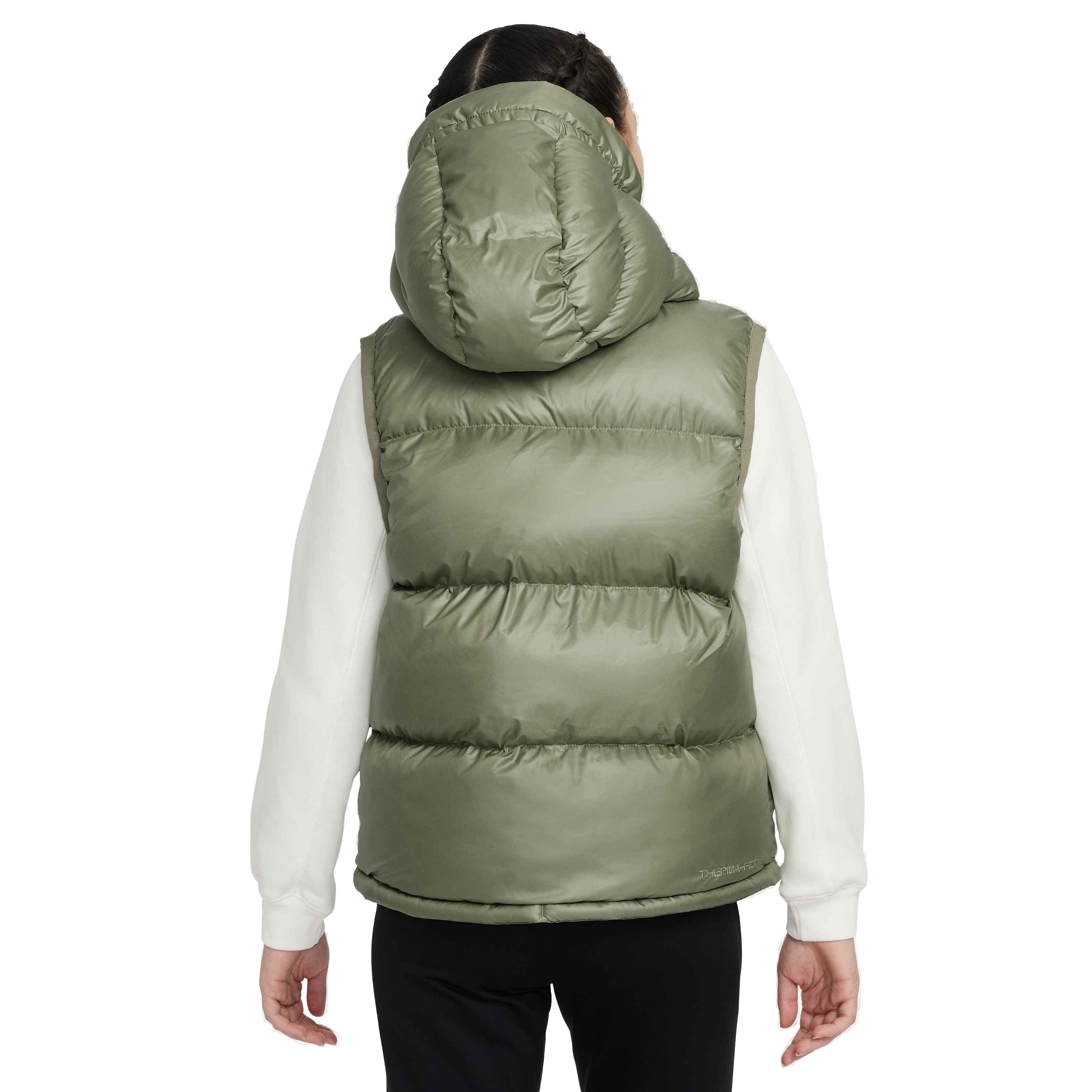 Nike Big Kids' Sportswear Therma-Fit Repel Heavyweight Synthetic Fill Hooded Vest - GREEN Thumbnail View 5