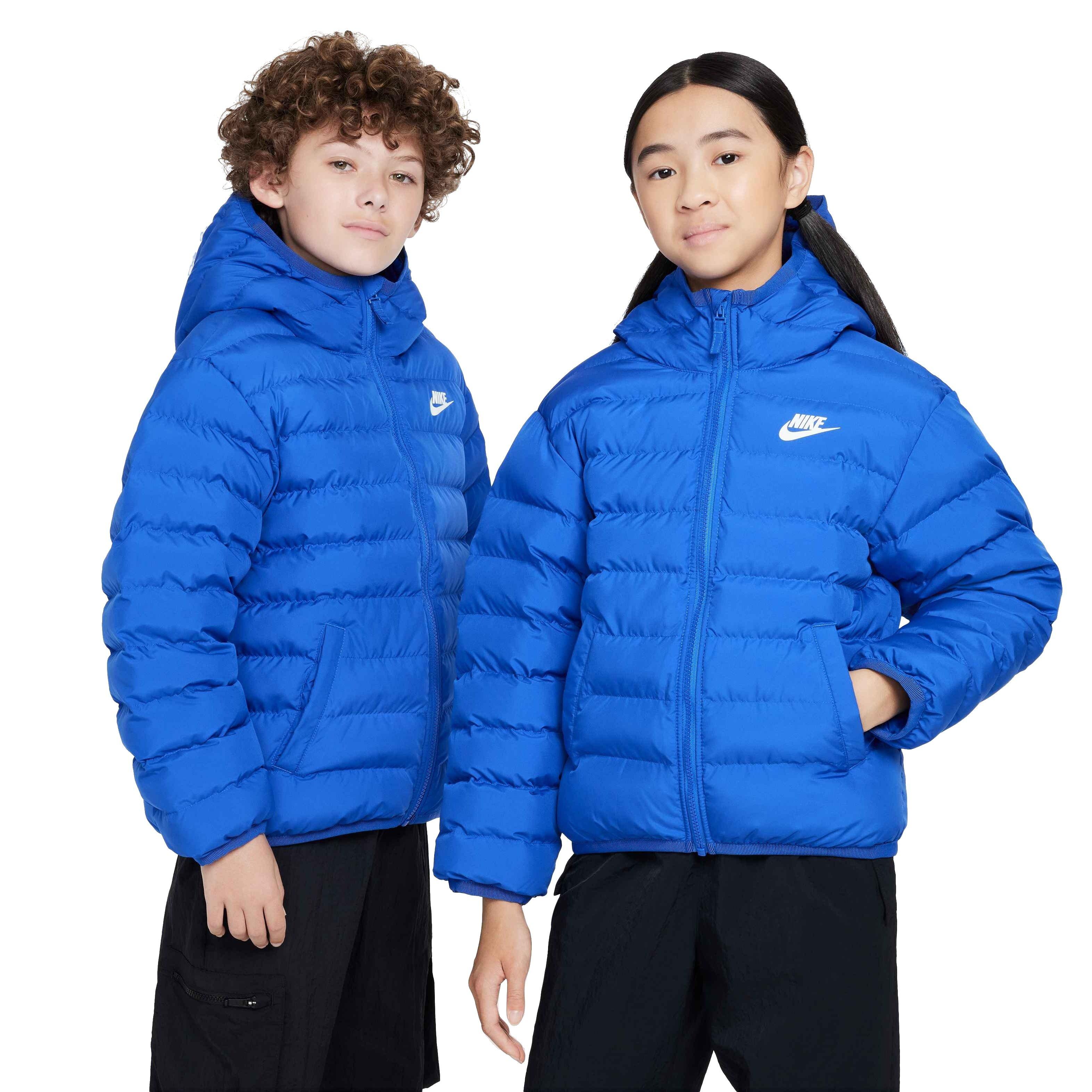 Nike Big Kids' Sportswear Lightweight Synthetic Fill Hooded Jacket - BLUE