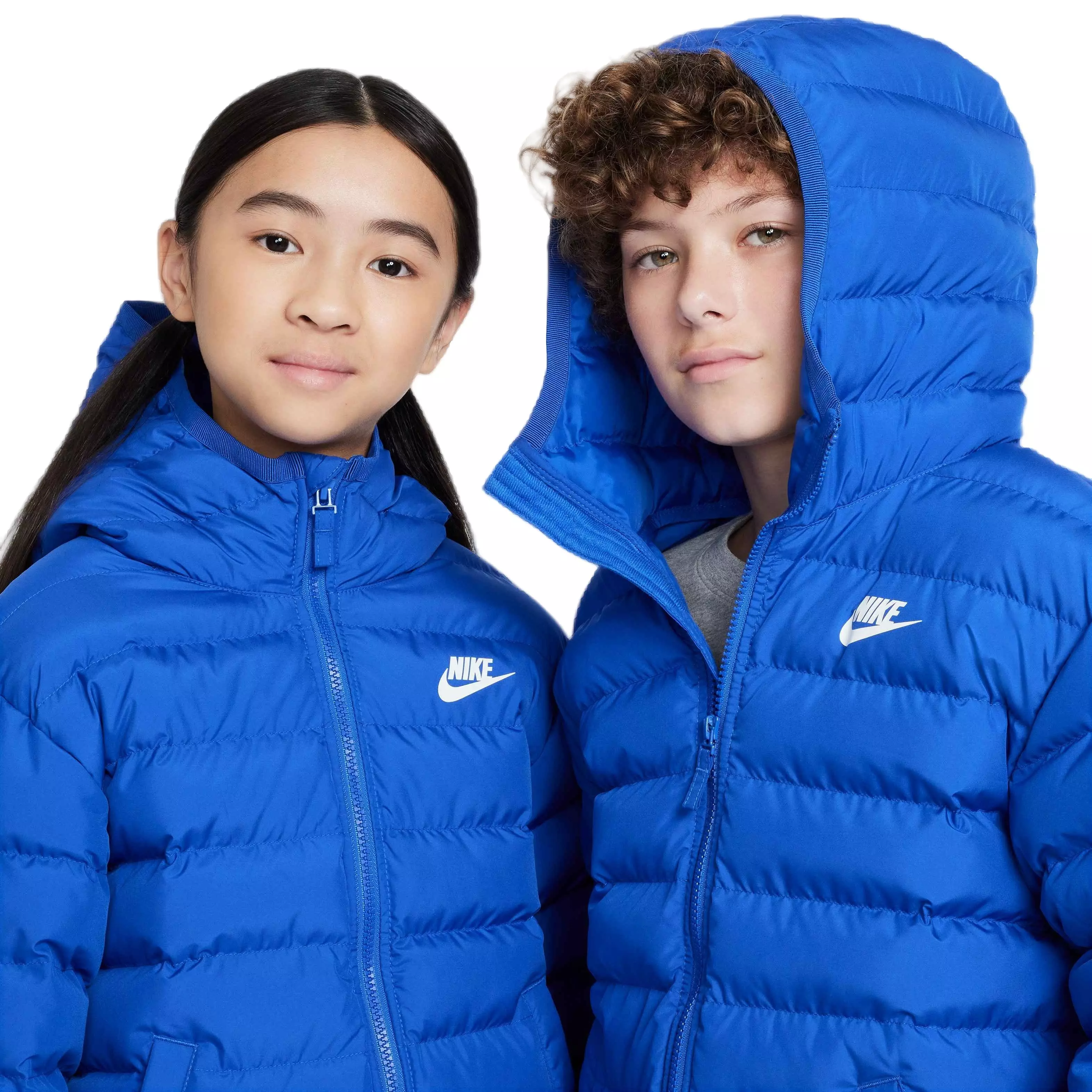 Nike Big Kids' Sportswear Lightweight Synthetic Fill Hooded Jacket - BLUE