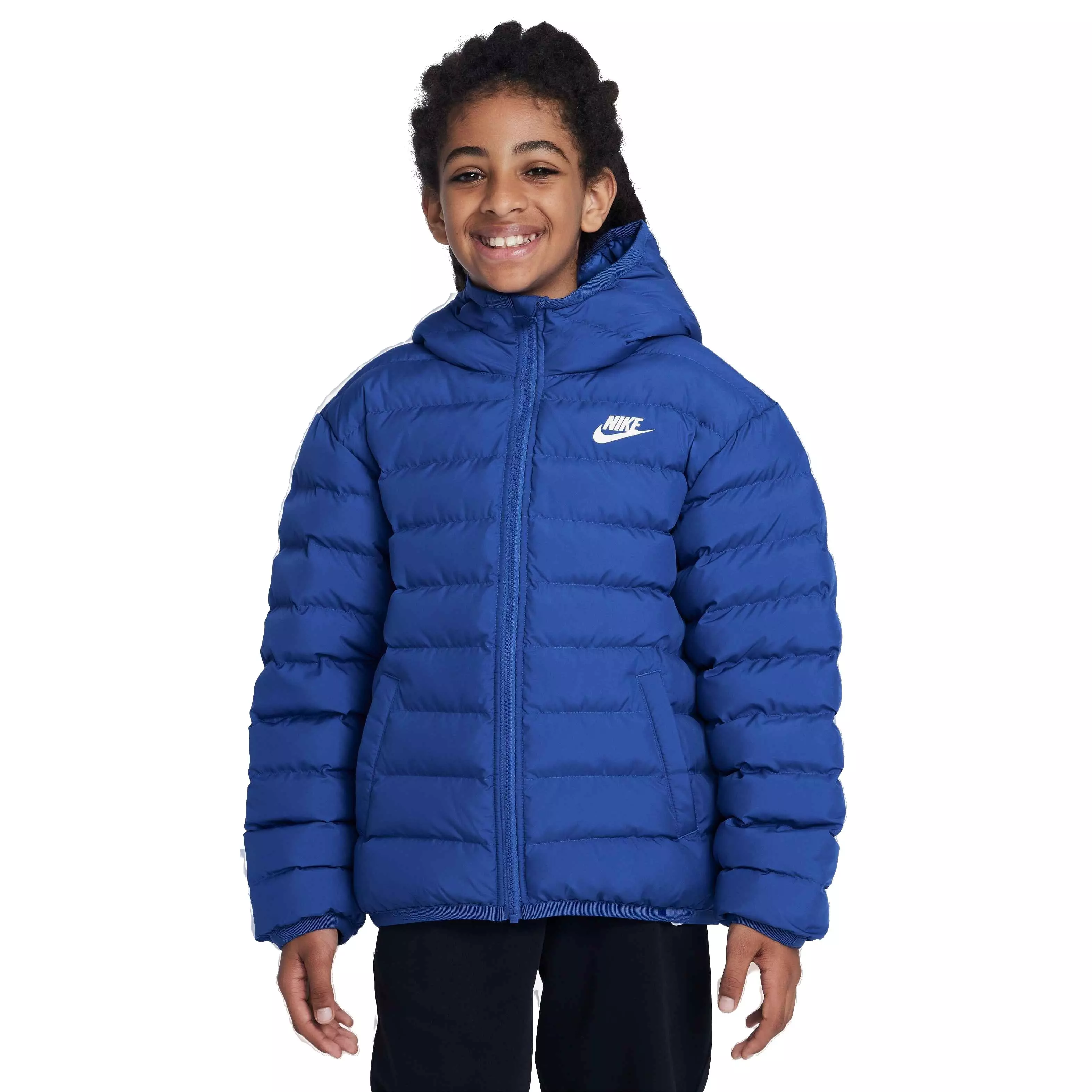 Nike Big Kids' Sportswear Lightweight Synthetic Fill Hooded Jacket - BLUE