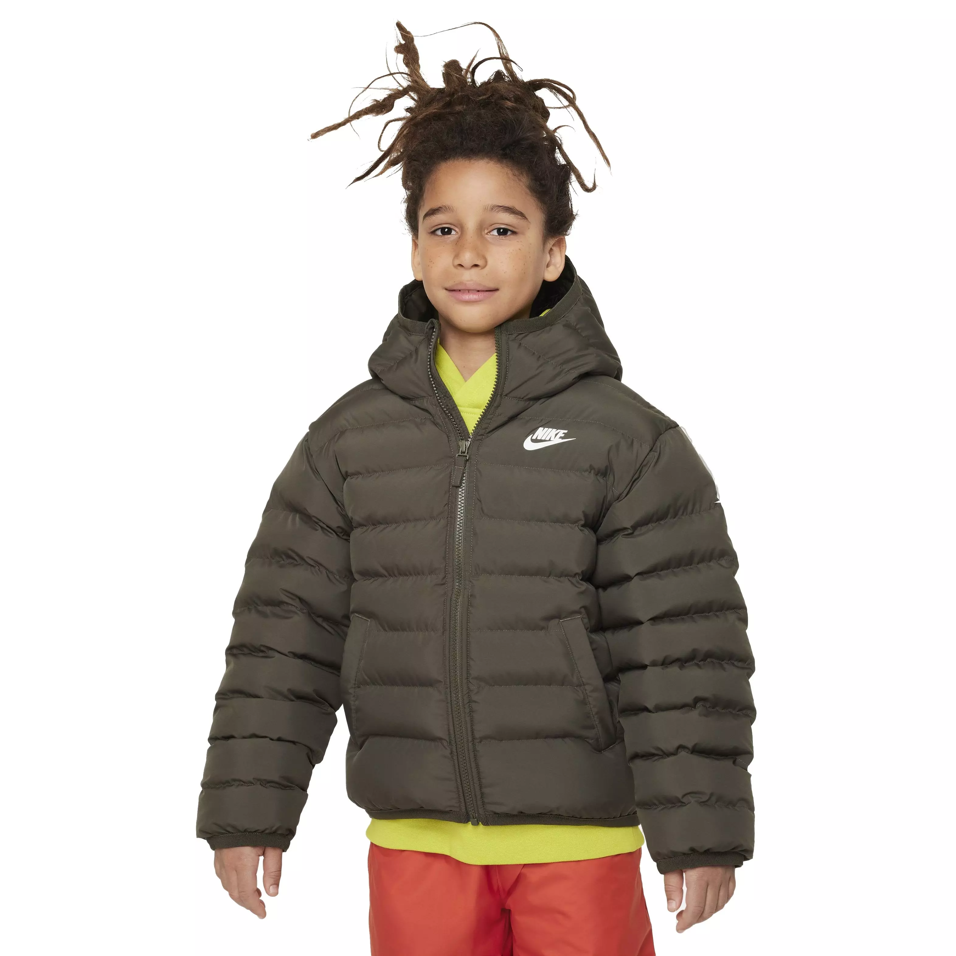 Nike Big Kids' Sportswear Lightweight Synthetic Fill Hooded Jacket - GREEN