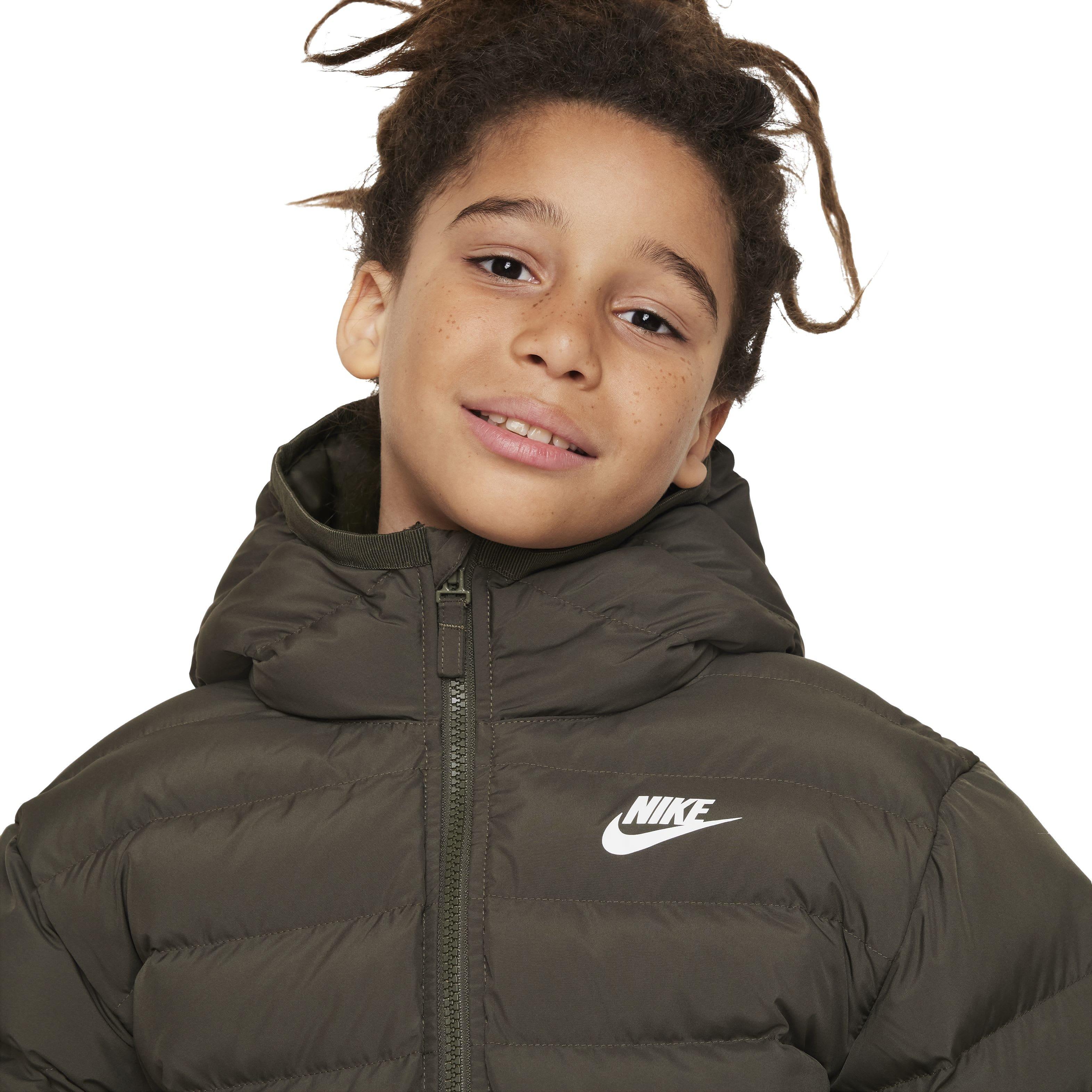 Nike Big Kids' Sportswear Lightweight Synthetic Fill Hooded Jacket - GREEN Thumbnail View 3